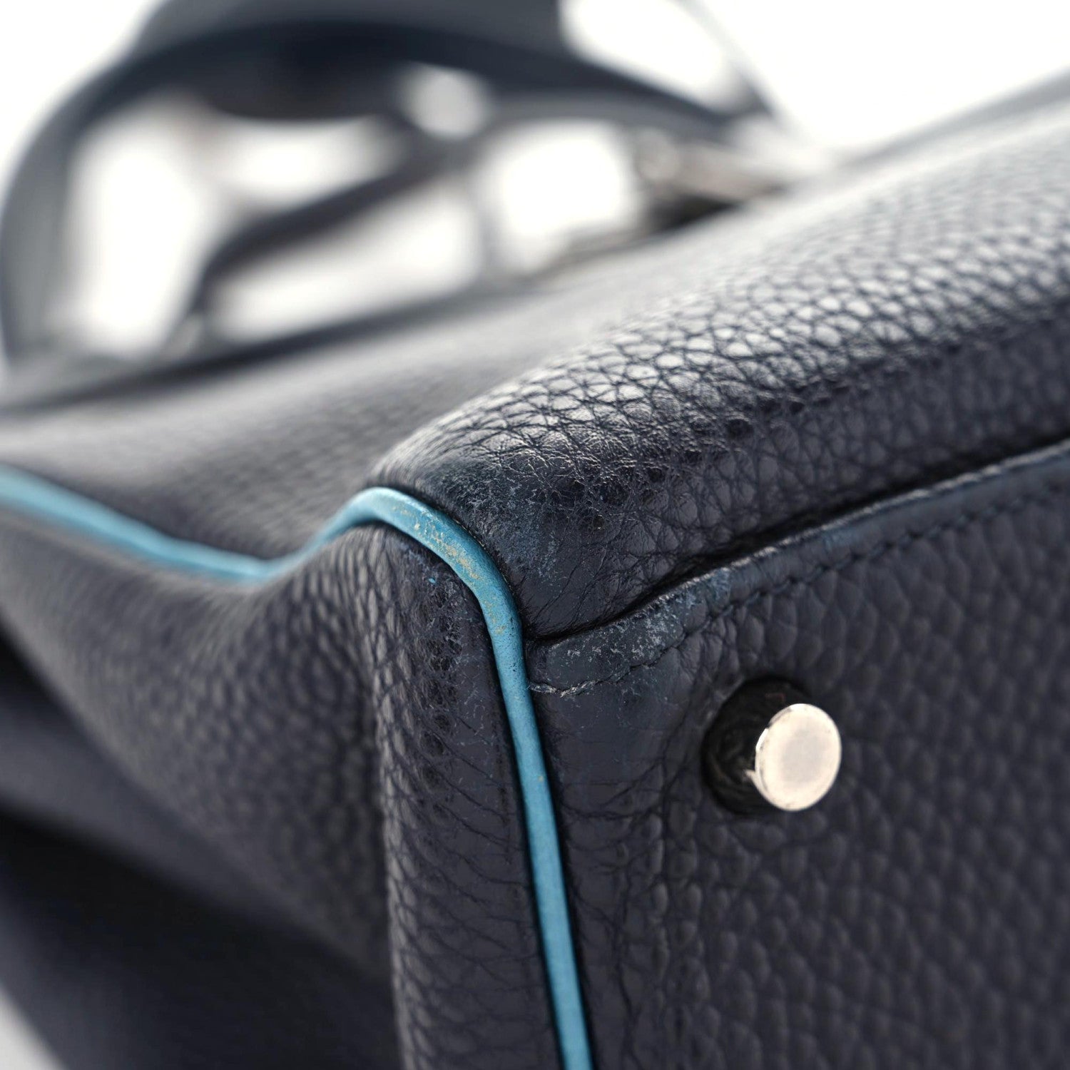 Hermes Togo Bi-Color Kelly Retourne 32 Indigo Blue Jean 5 of 17