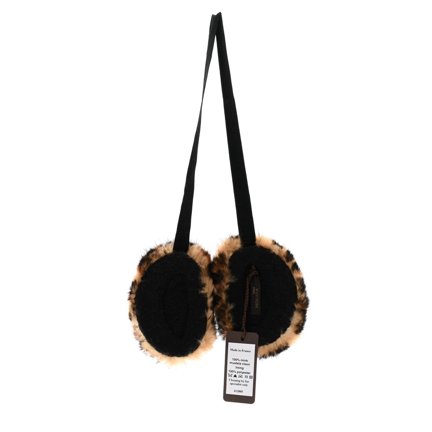 Mink Leopard Earmuffs Brown