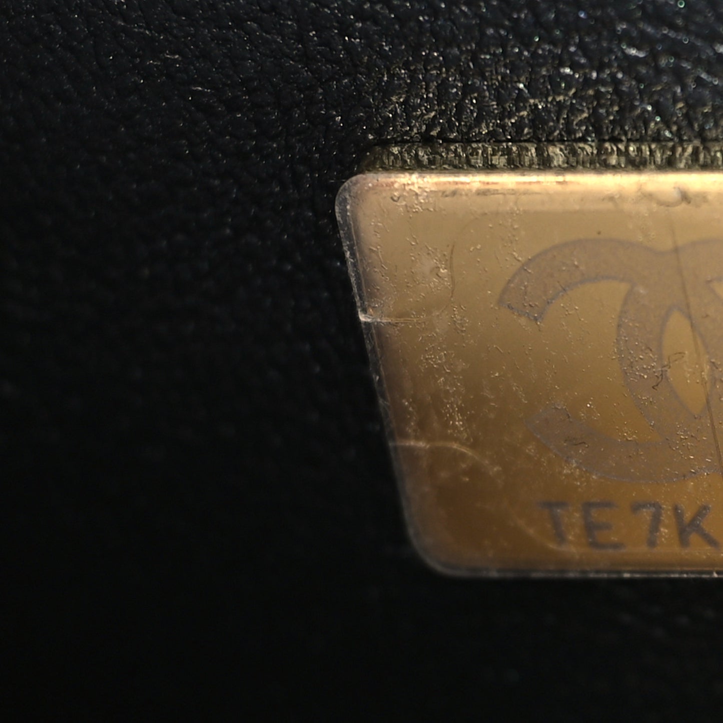 Iridescent Lambskin Quilted Mini Rectangular Flap Black