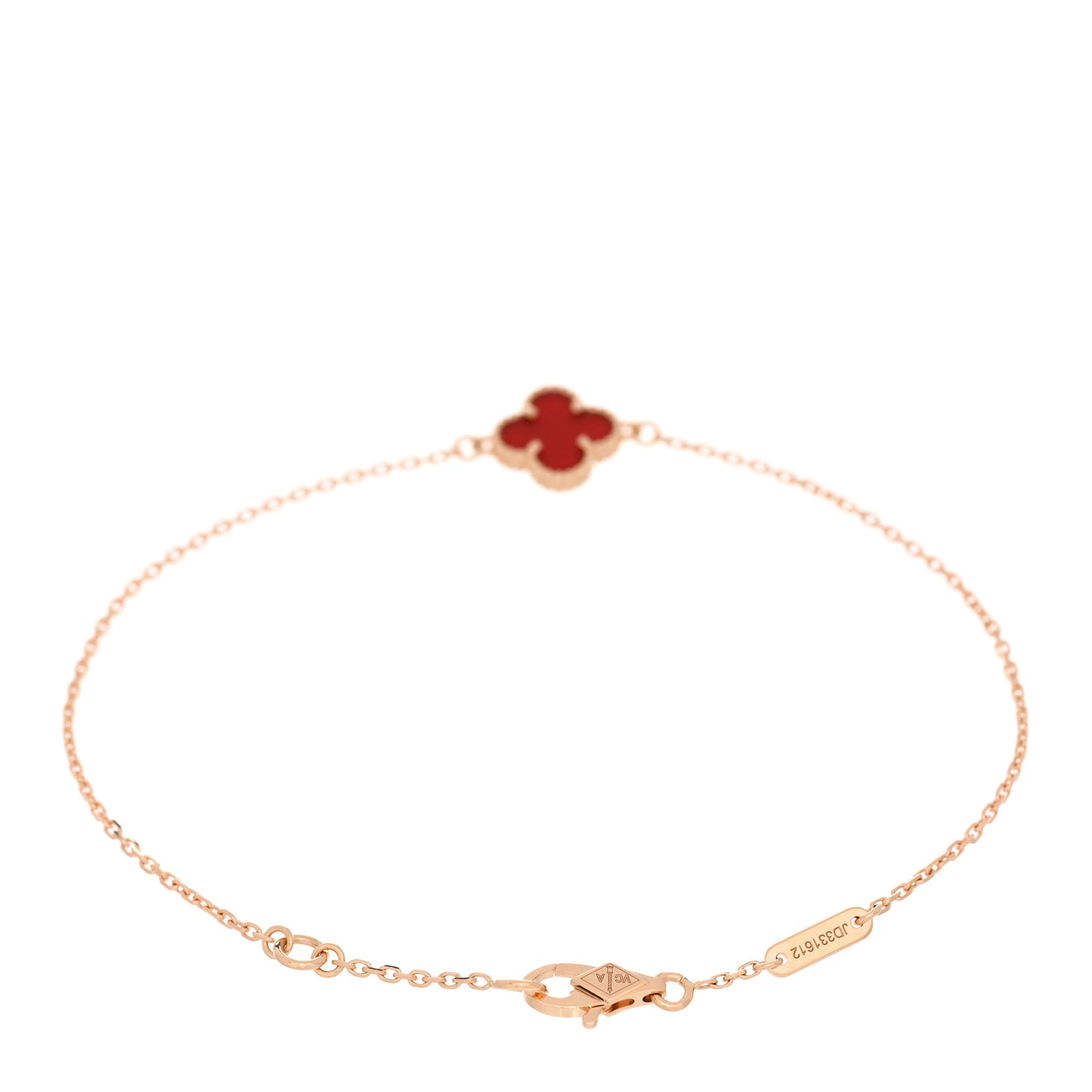 18K Rose Gold Carnelian Sweet Alhambra Bracelet