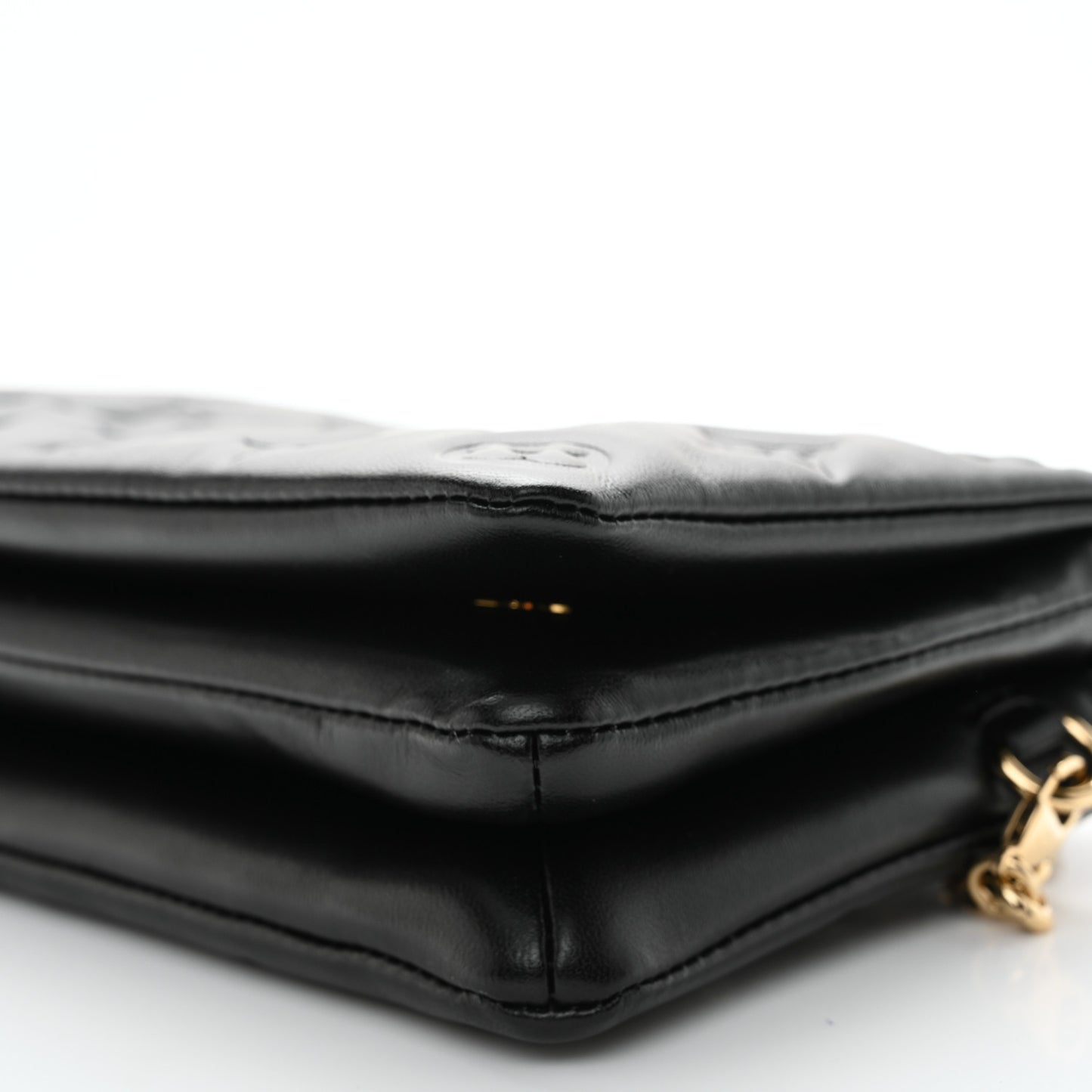 Lambskin Embossed Monogram Pochette Coussin Black