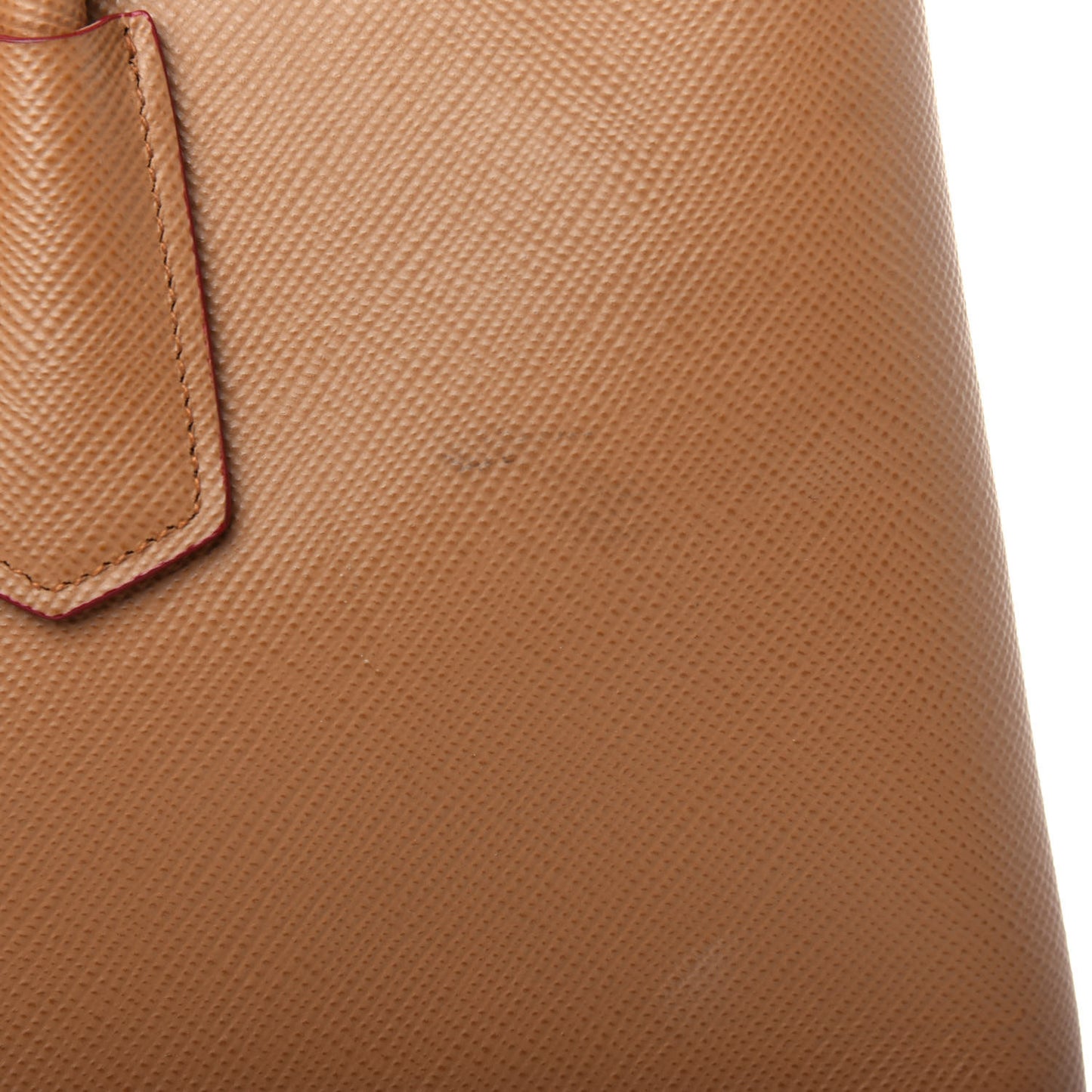 Saffiano Cuir Large Double Bag Caramel Fuoco