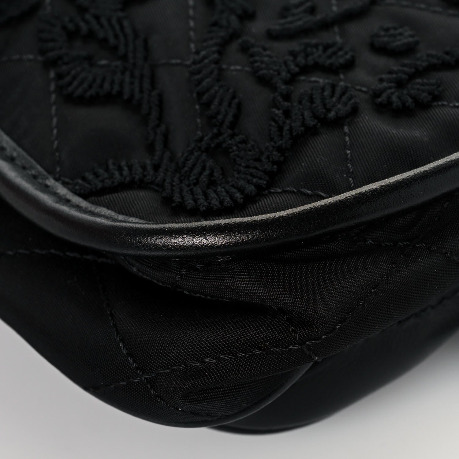 Prada Nylon Embroided Corsaire Belt Bag Black 10 of 11