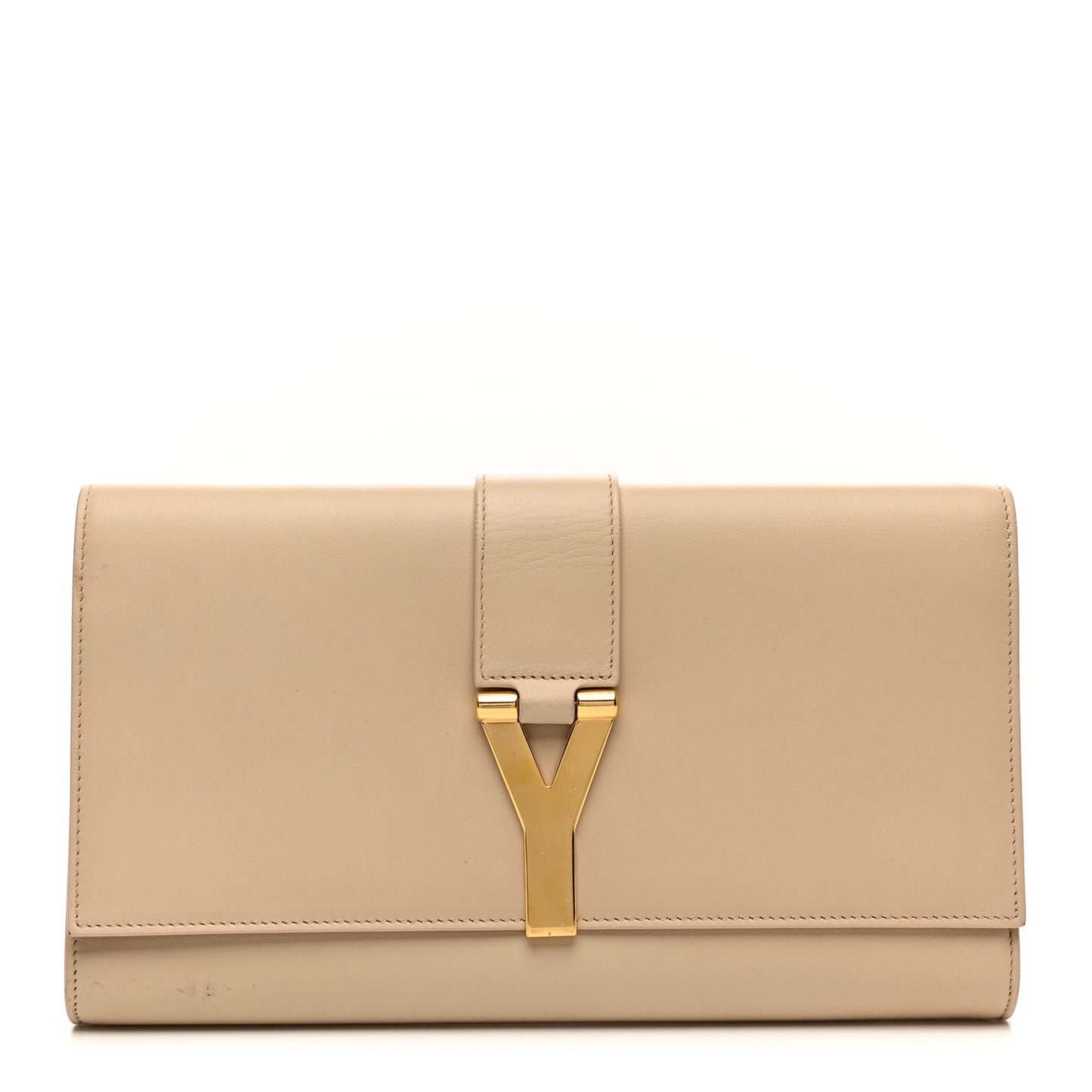 Calfskin Classic Y Ligne Clutch Light Beige