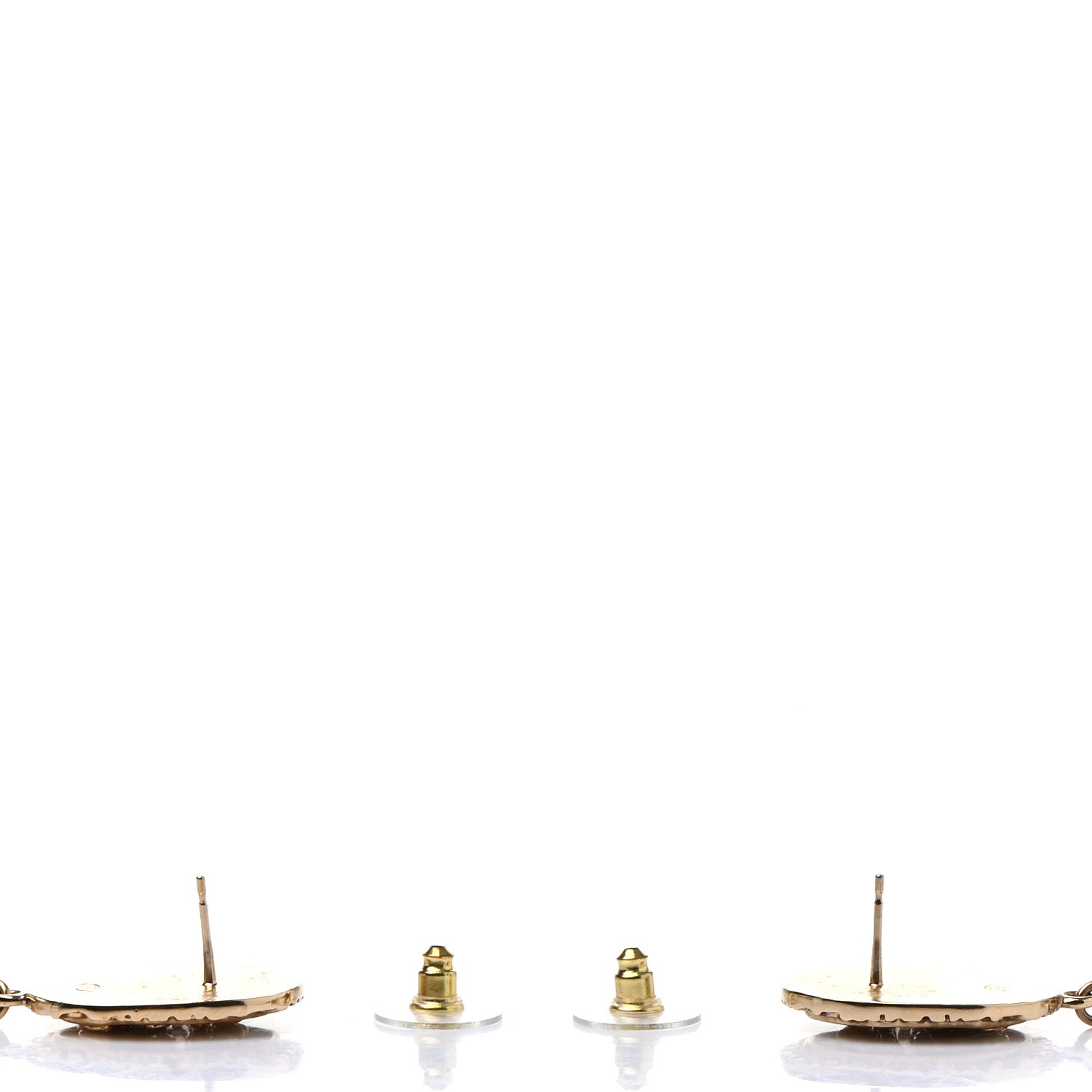 Chanel Crystal Pearl Crown CC Drop Earrings Gold 3 of 5