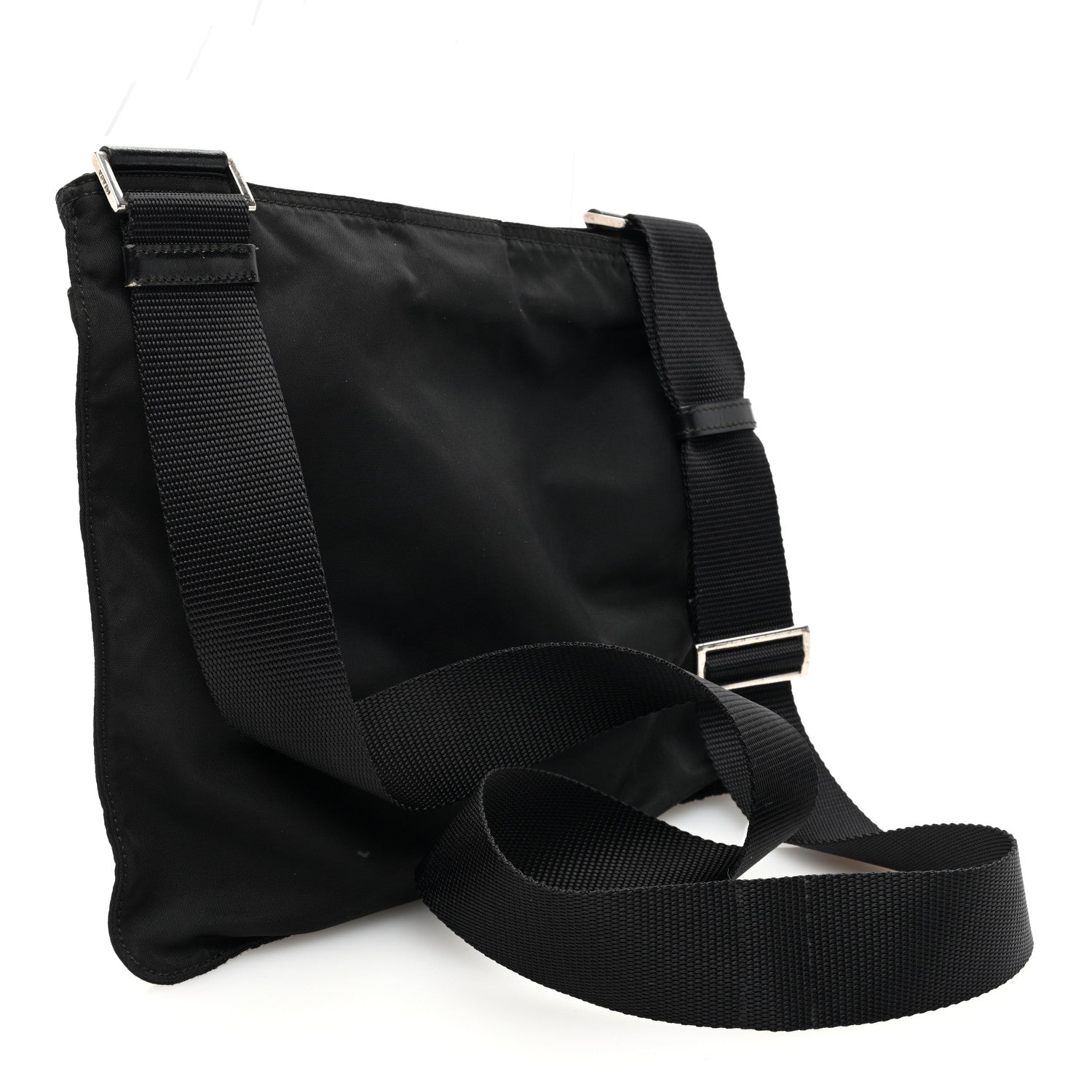 Prada Tessuto Nylon Flat Messenger Bag Black 3 of 8