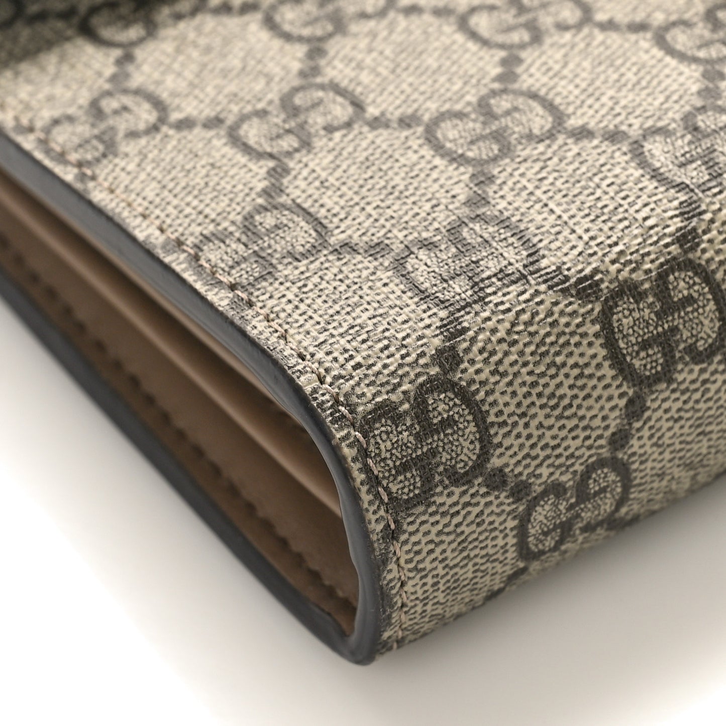 GG Supreme Monogram Mini Dionysus Chain Wallet Beige Black