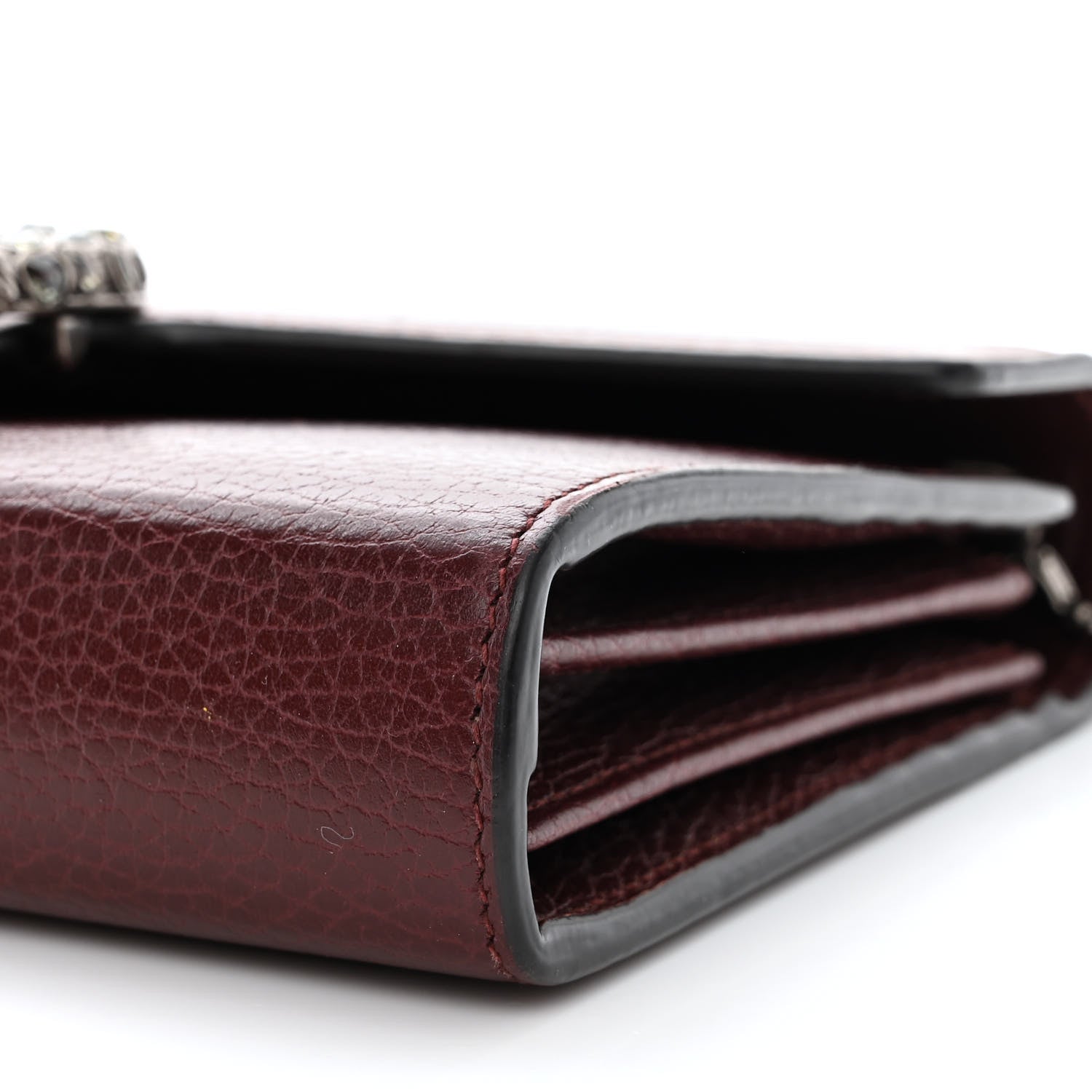 Gucci Dollar Calfskin Crystal Mini Dionysus Chain Wallet Vintage Bordeaux 10 of 13