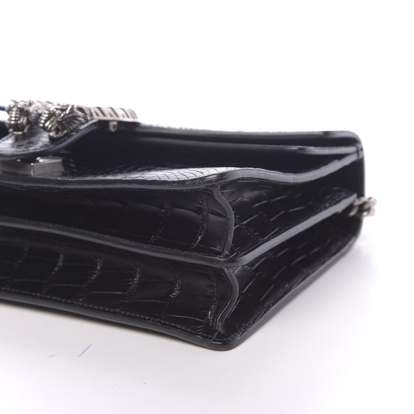 Crocodile Small Dionysus Shoulder Bag Black