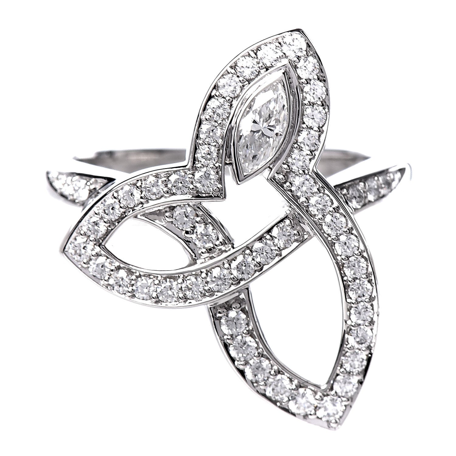 Harry Winston Platinum Diamond Lily Cluster Ring 47 4.25 1 of 6