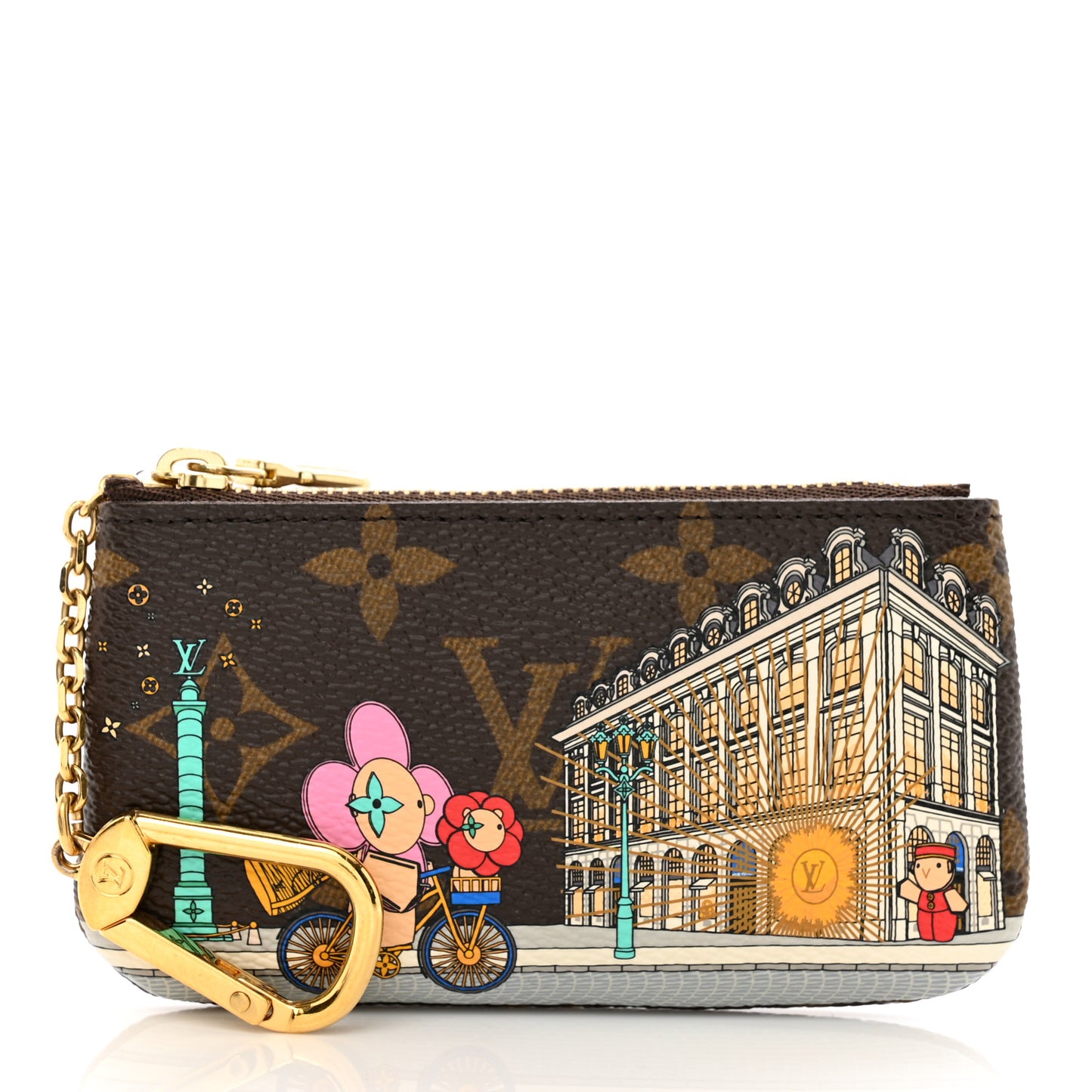 Monogram 2022 Christmas Animation Paris Key Pouch Pink