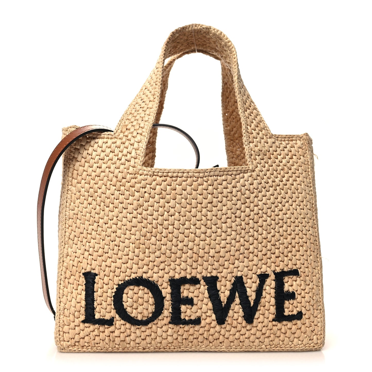 Raffia Small Paulas Ibiza Logo Tote Natural Tan