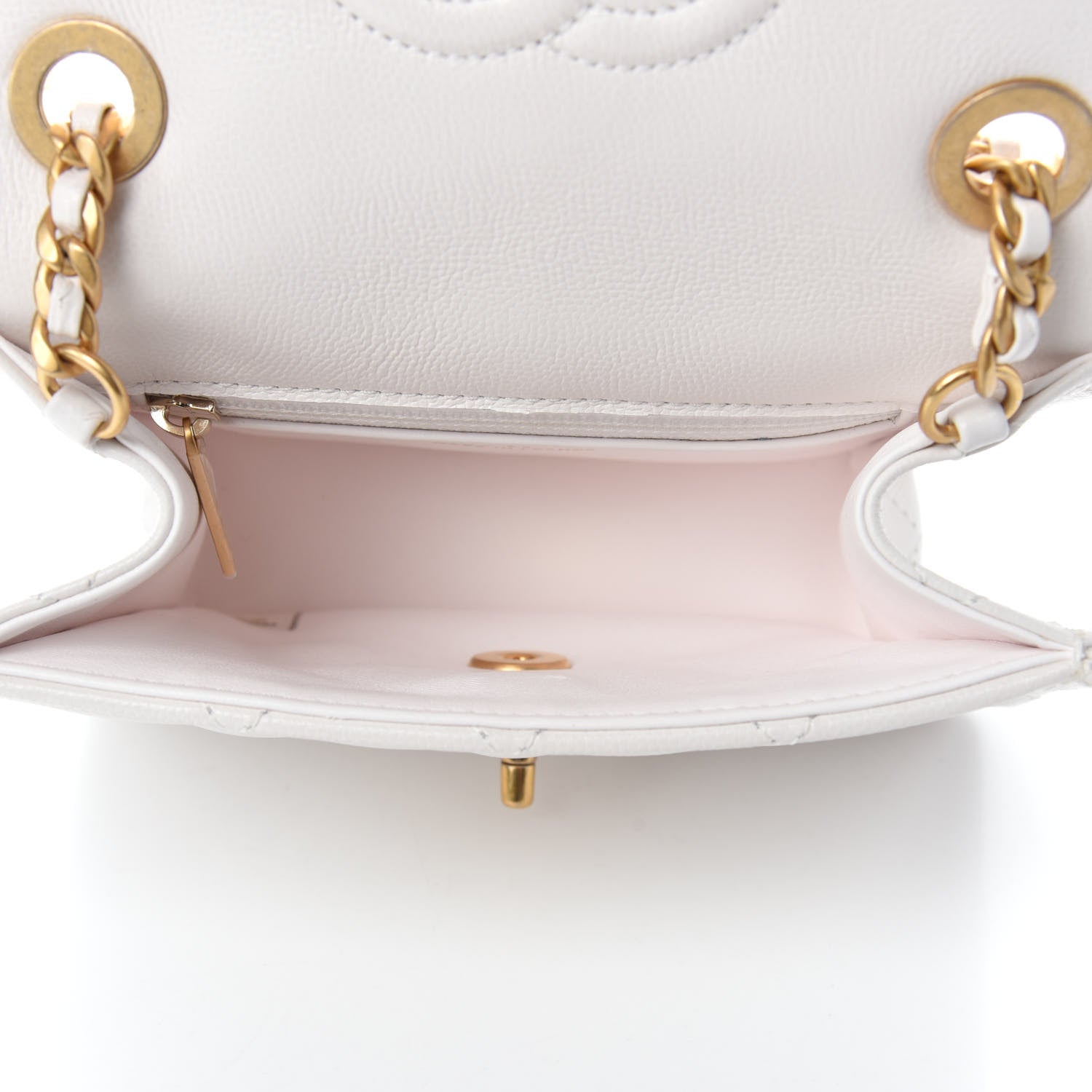 Chanel Caviar Quilted Mini Sweet Classic Flap White 5 of 11