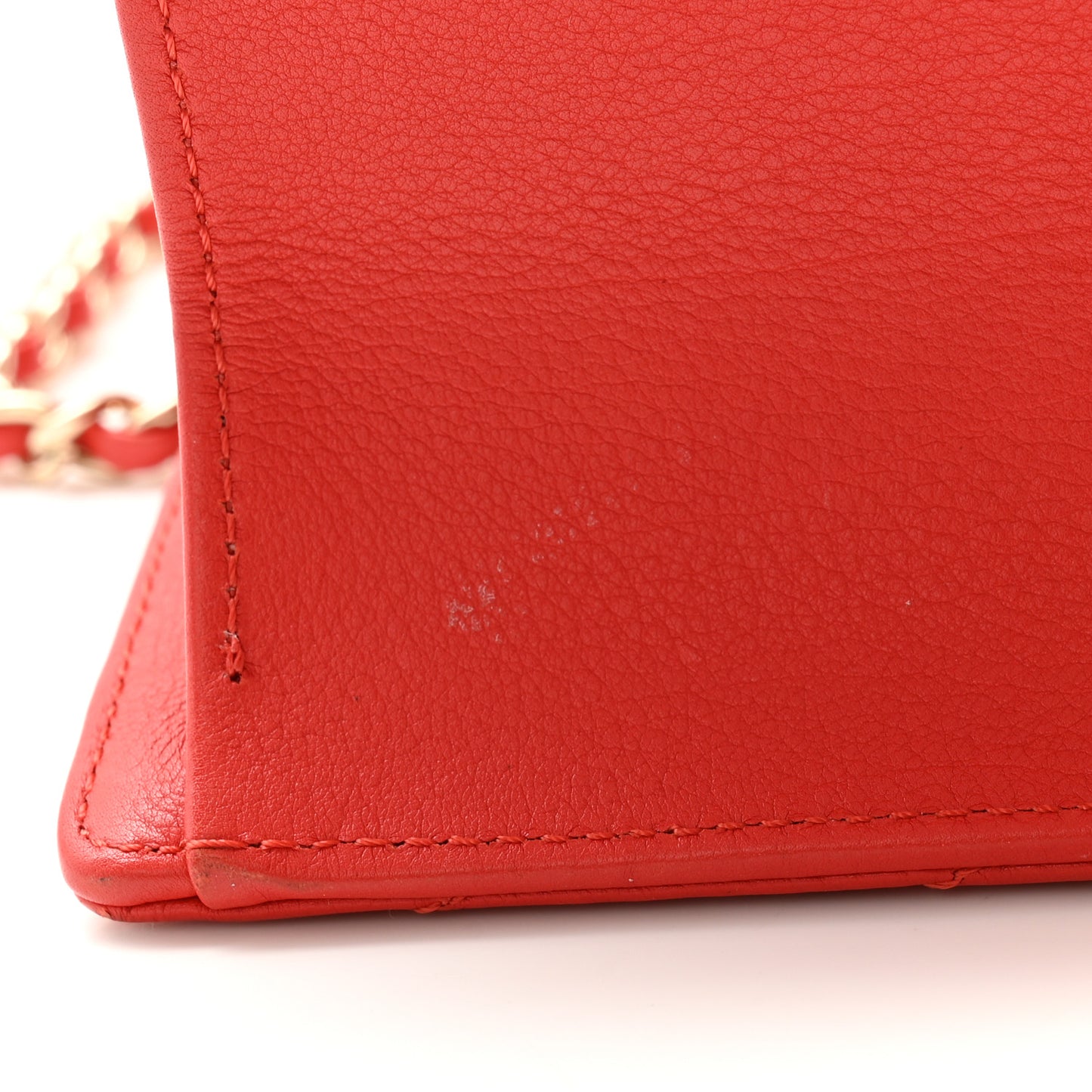 Calfskin Quilted Chevron Small Envelope Flap Red
