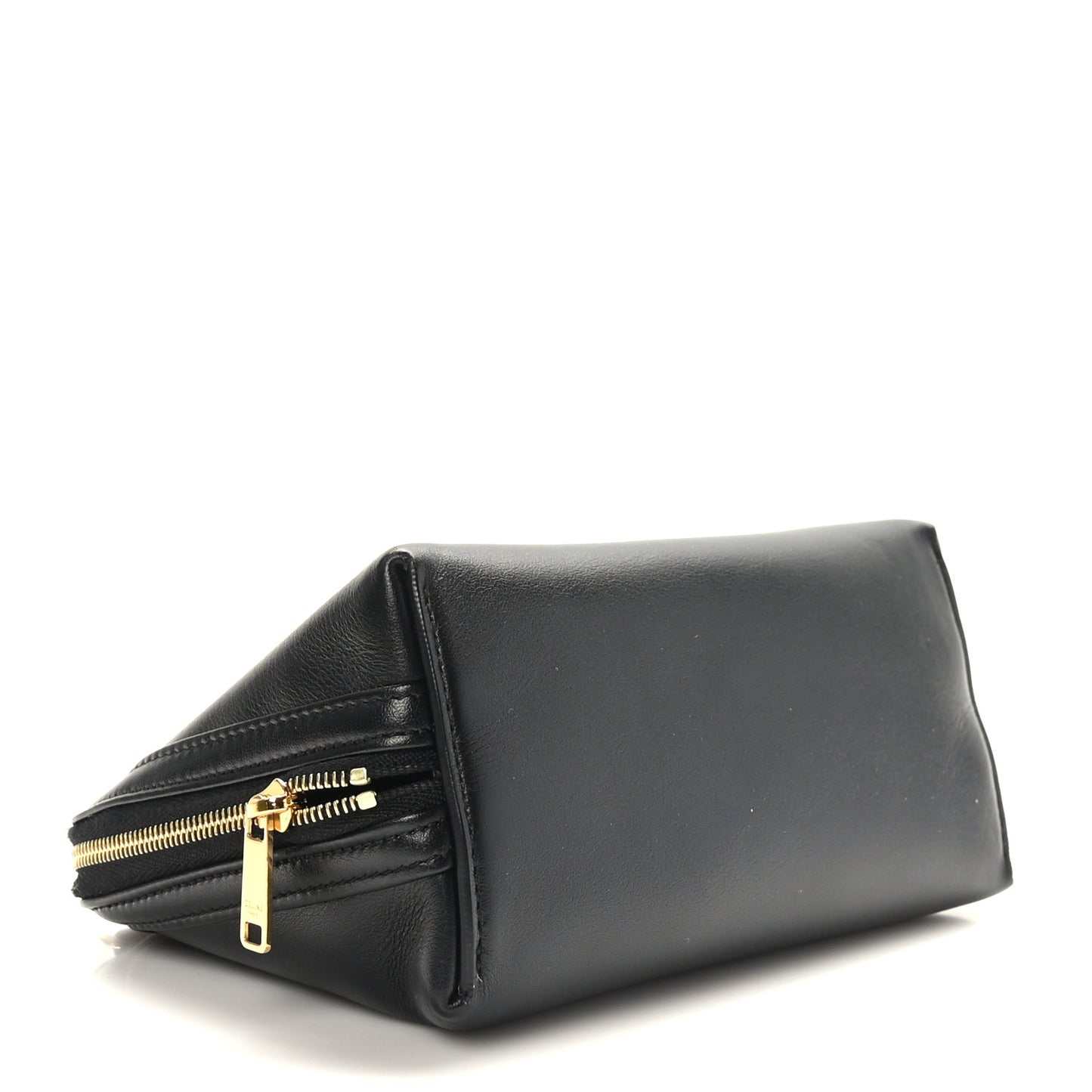 Smooth Calfskin Cuir Triomphe Clutch on Chain Black
