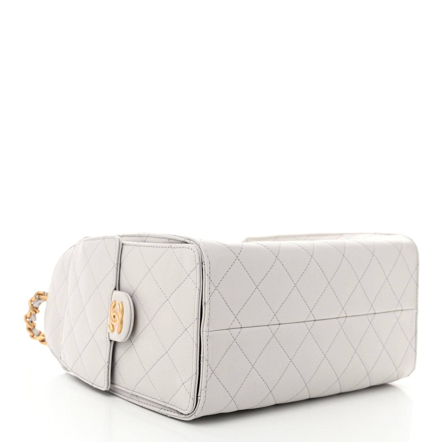 Caviar Quilted Small Chanel 25 Handbag Light Grey