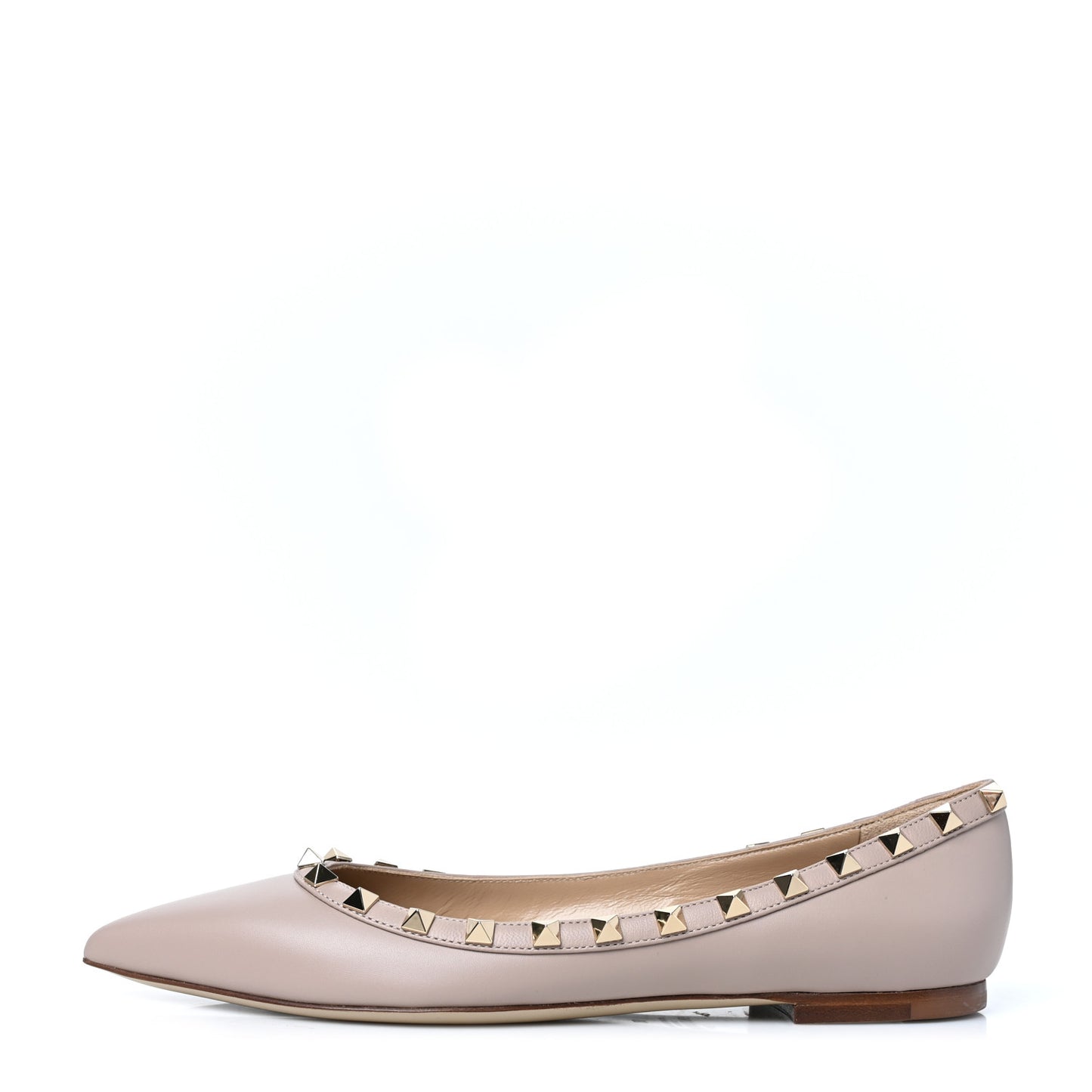 Nappa Rockstud Ballerina Flats 38 Poudre