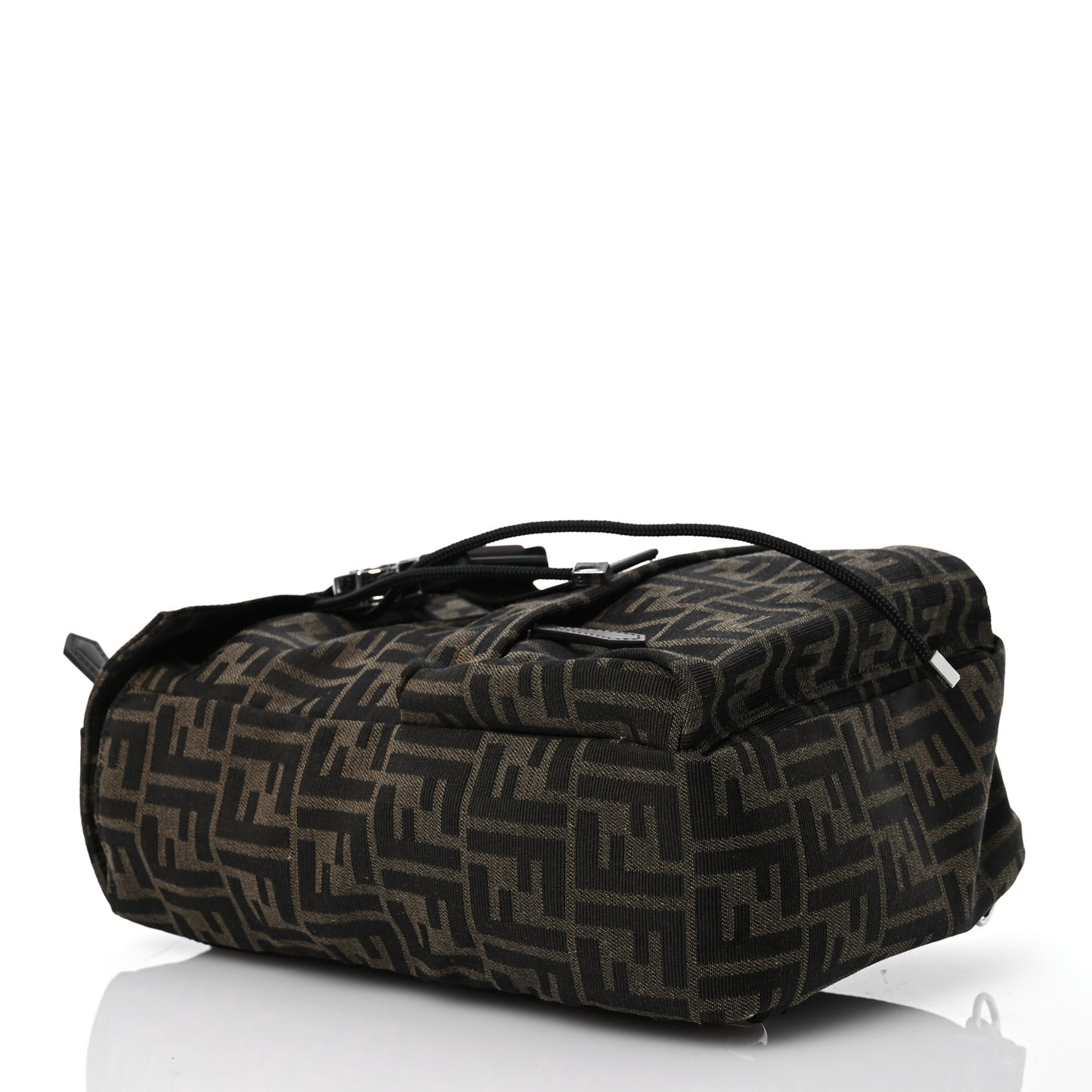 Recycled Fabric Jacquard Vitello Astro FF 1974 Small Fendiness Backpack Tobacco Moro Black