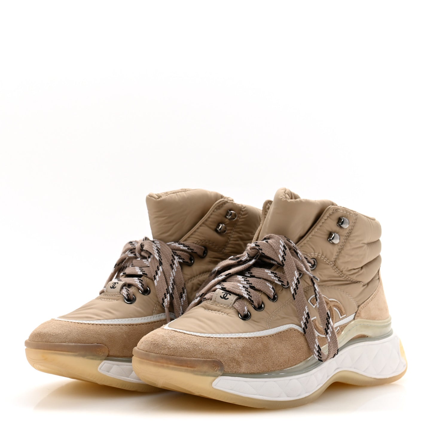 Fabric Suede Womens CC Sneakers 38 Beige