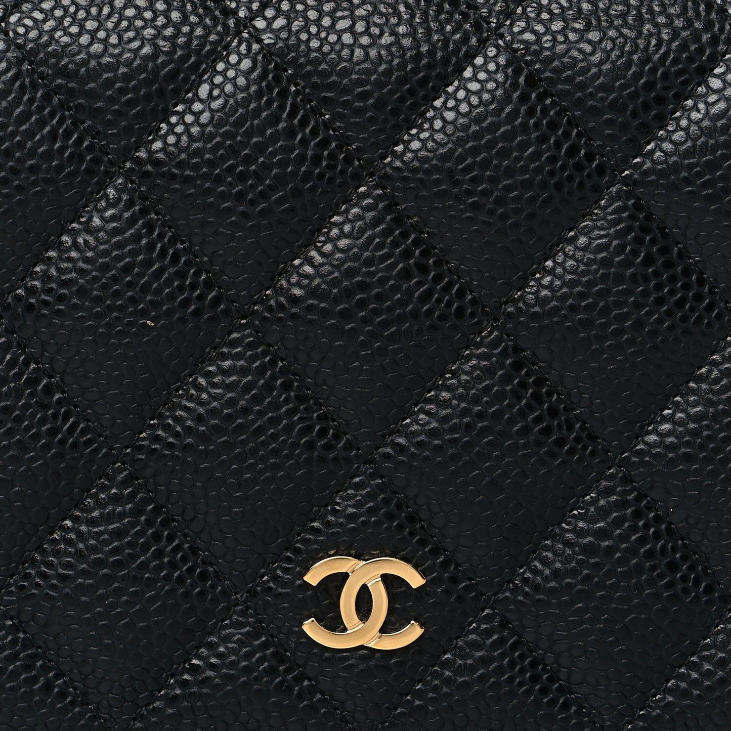 Caviar Quilted Yen Wallet Black