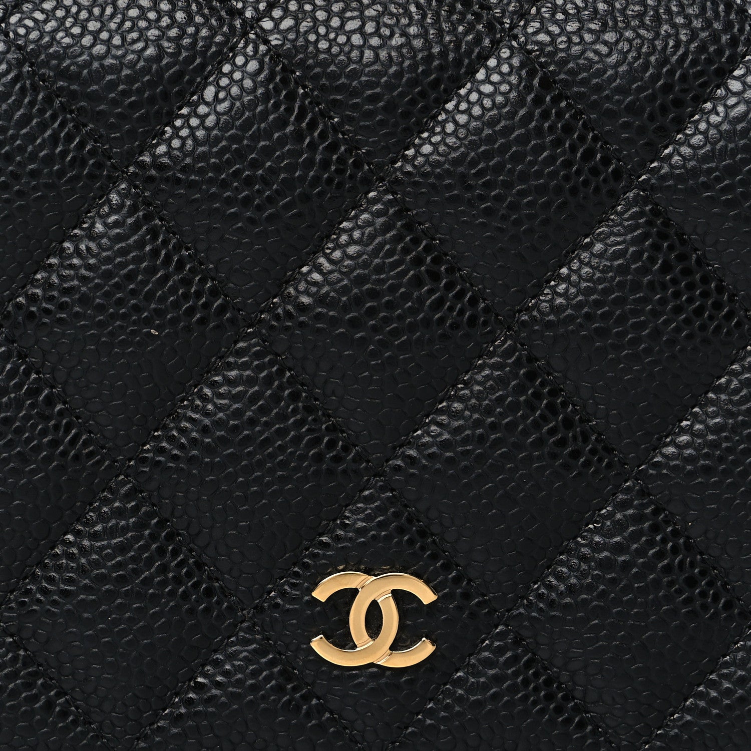 Chanel Caviar Quilted Yen Wallet Black 9 of 10