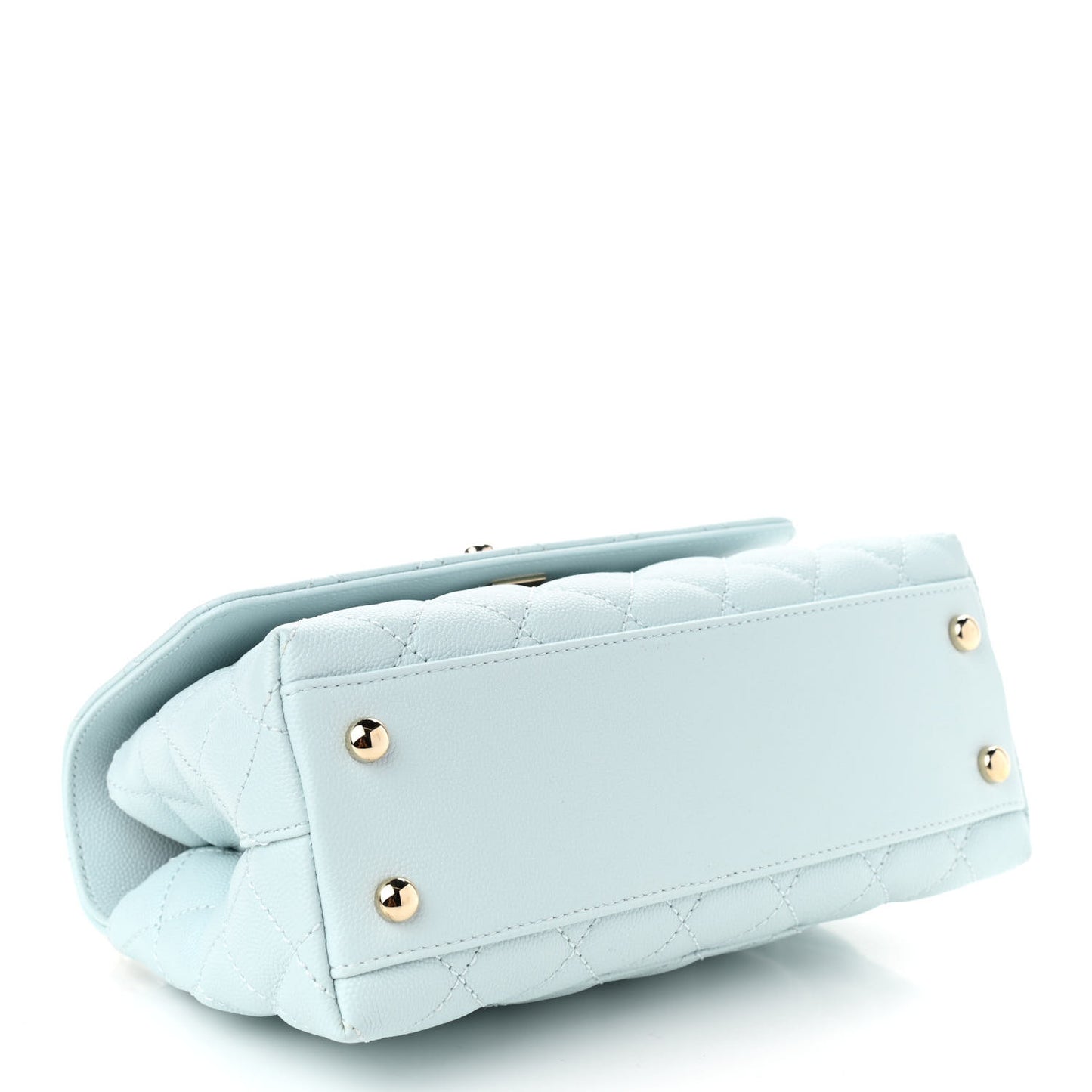 Caviar Quilted Mini Coco Handle Flap Light Blue