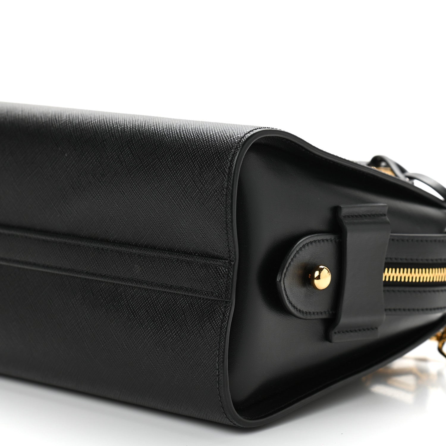 Prada Saffiano Soft Calfskin Double Handle Satchel Black 6 of 10