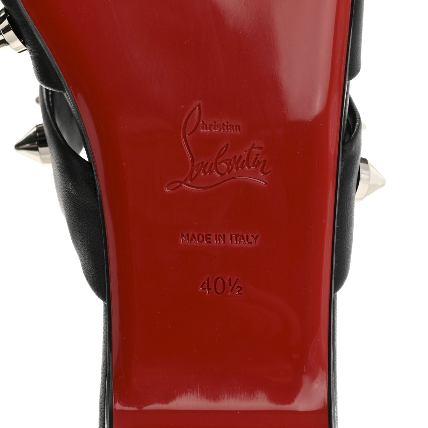 Calfskin Miss Spika Club Sandals 40.5 Black
