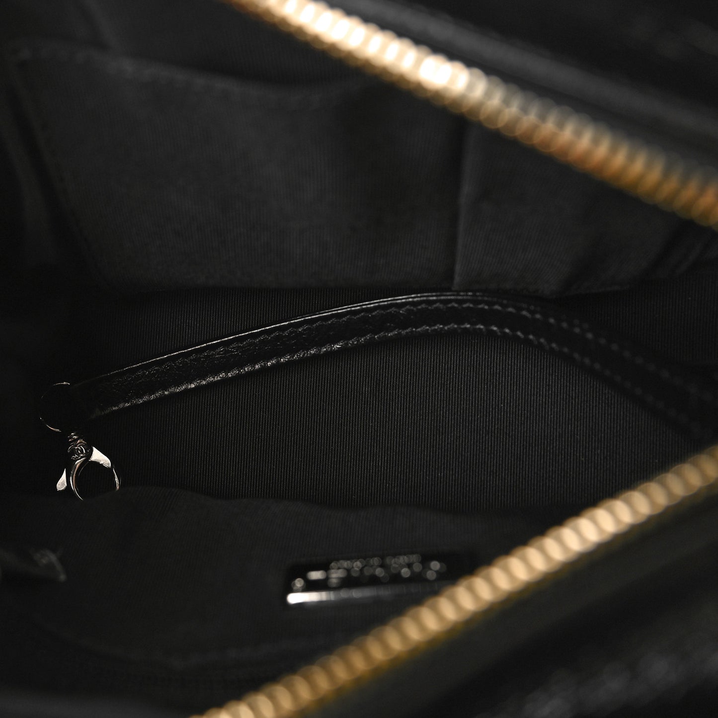 Sequin Calfskin Small Gabrielle Hobo Black Gold