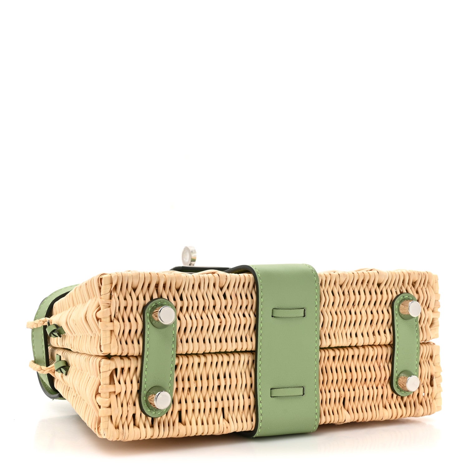 Hermes Wicker Swift Picnic Mini Kelly 20 Naturel Vert Criquet 4 of 12