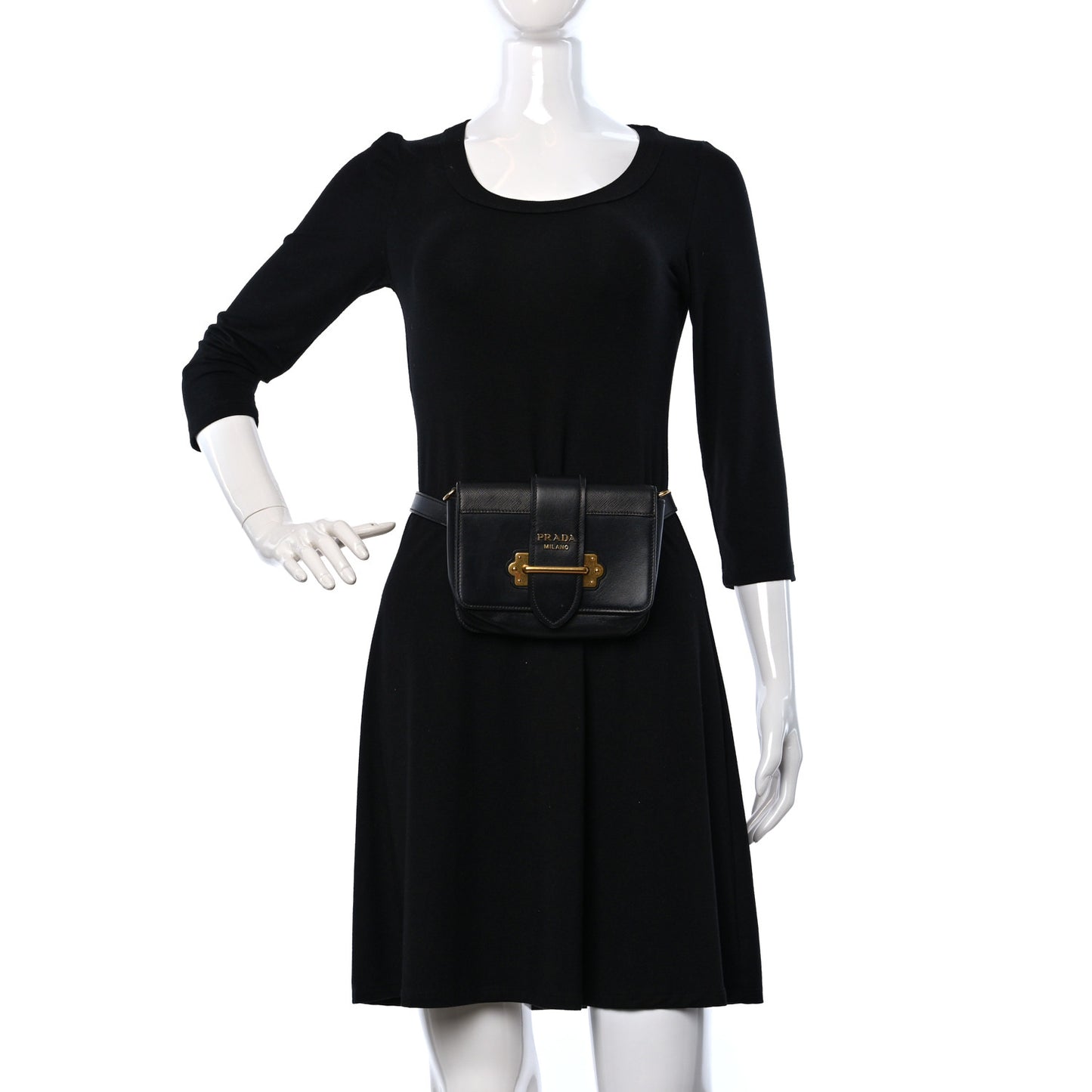 Saffiano City Calf Cahier Belt Bag Black