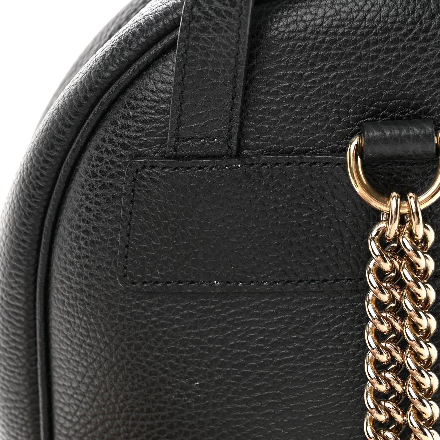 Pebbled Calfskin Soho Chain Backpack Black