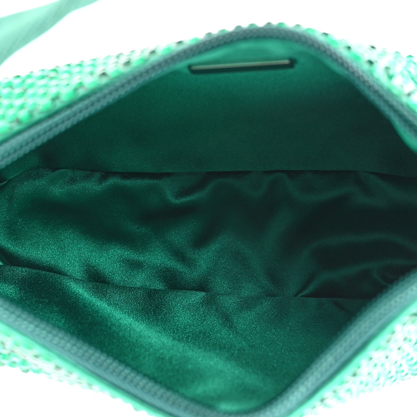 Satin Crystal Mini Re-Edition 2000 Bag Mango