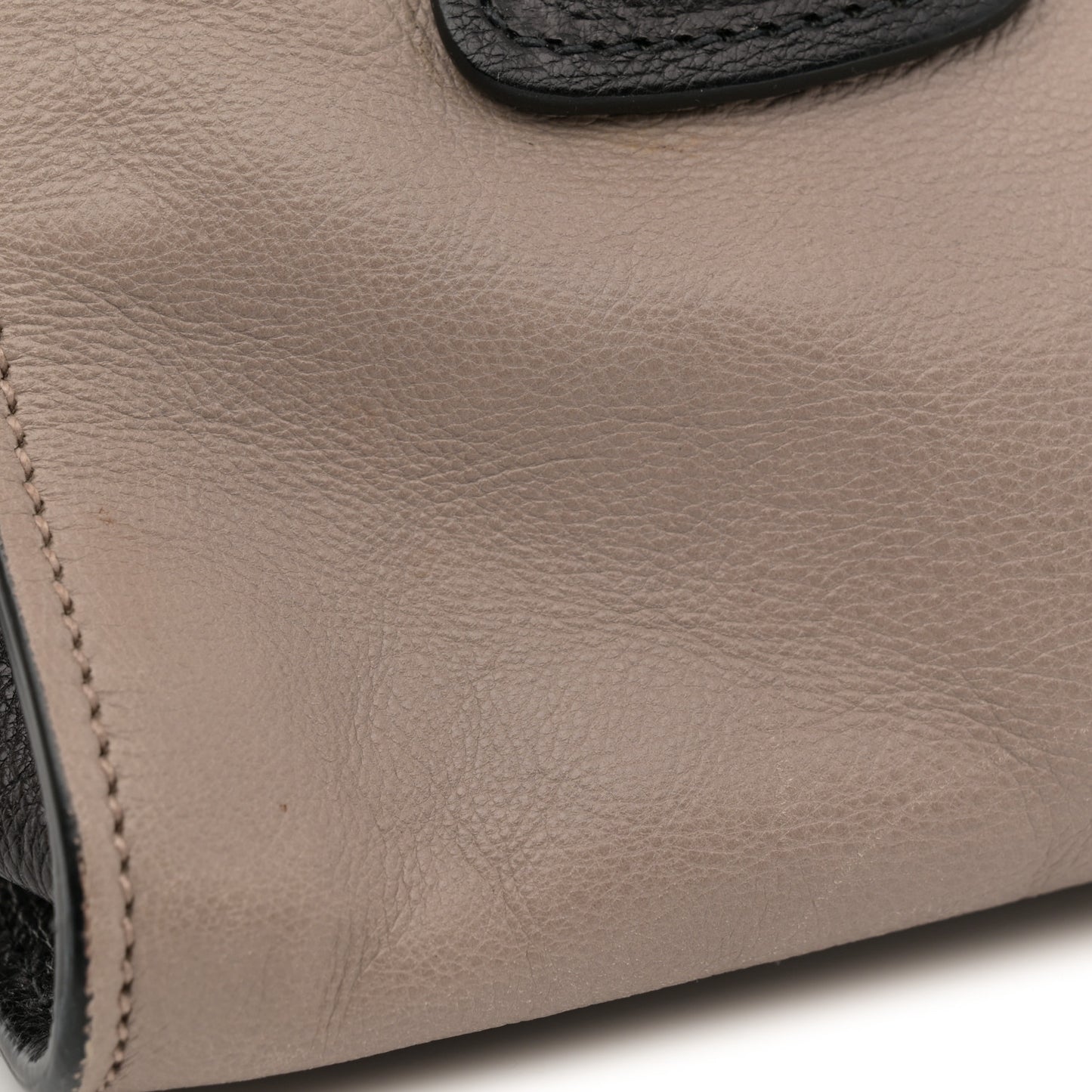 Glace Calfskin Sound Tote Bag Pomice Black
