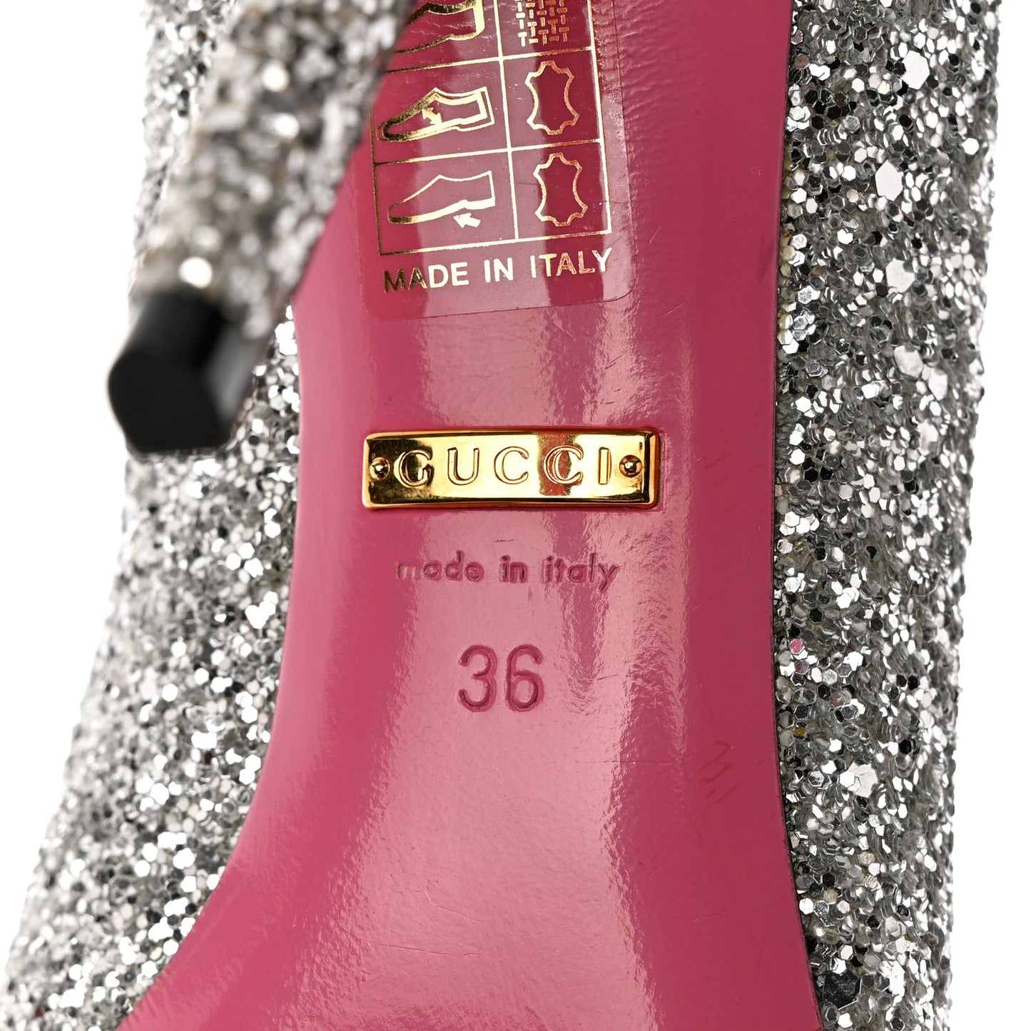 Nappa Silk Glitter Removable Crystal Heart Pumps 36 Argento