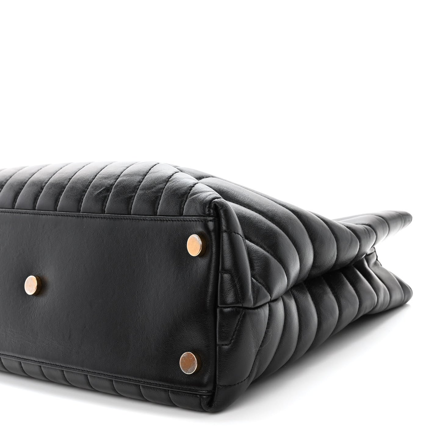 Calfskin Y Quilted Monogram Large Loulou Shopper Black