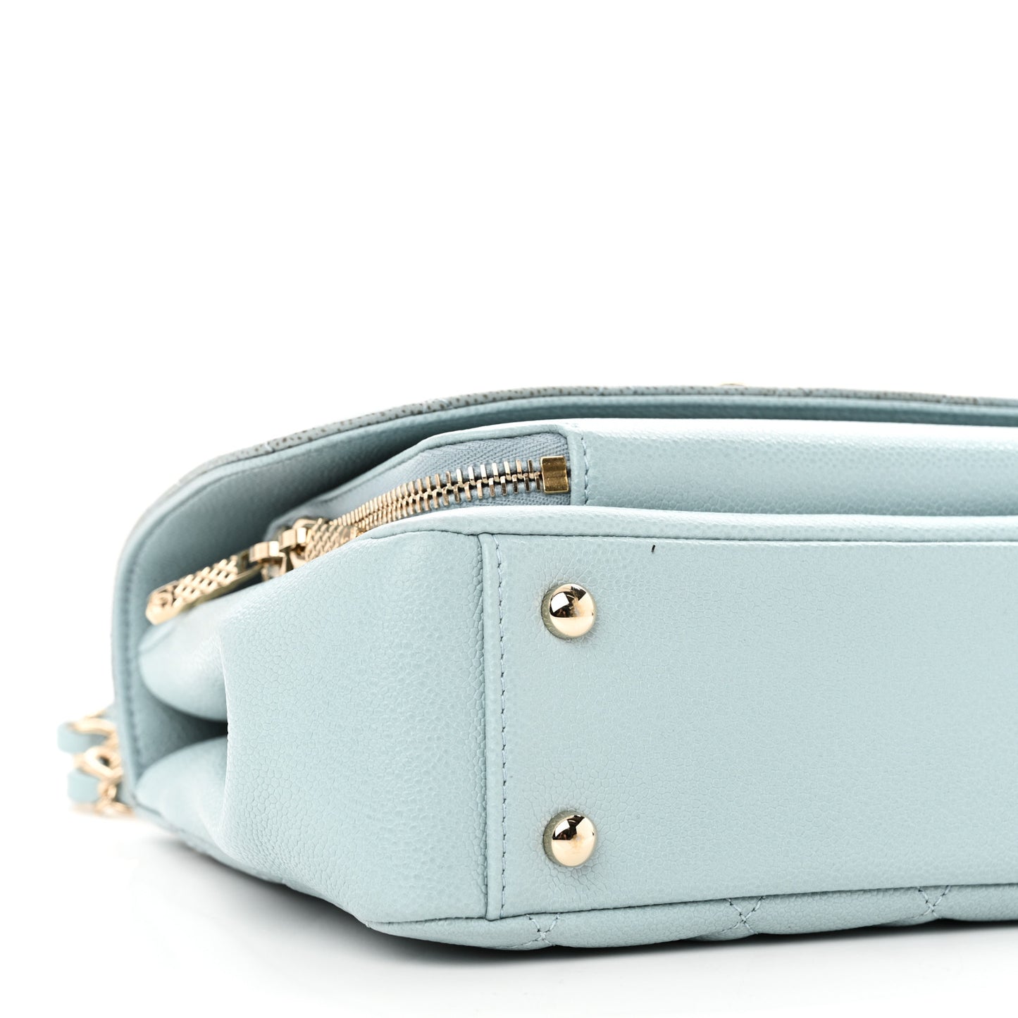 Caviar Quilted Medium Business Affinity Flap Light Blue