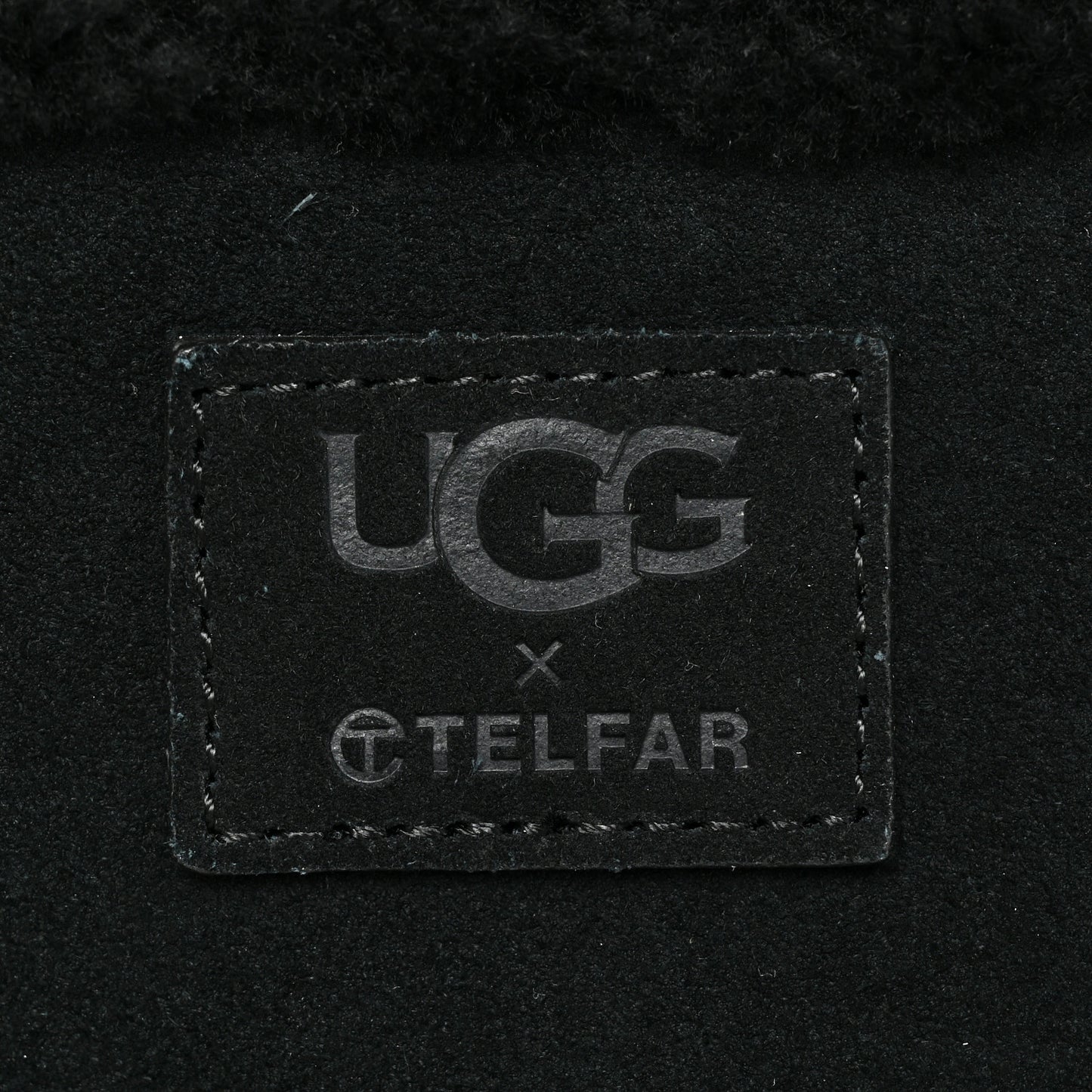 X UGG Suede Shearling Small Shopping Bag Black