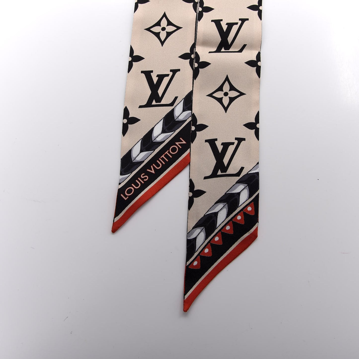 Silk Monogram LV Crafty Bi Color BB Bandeau Black Cream