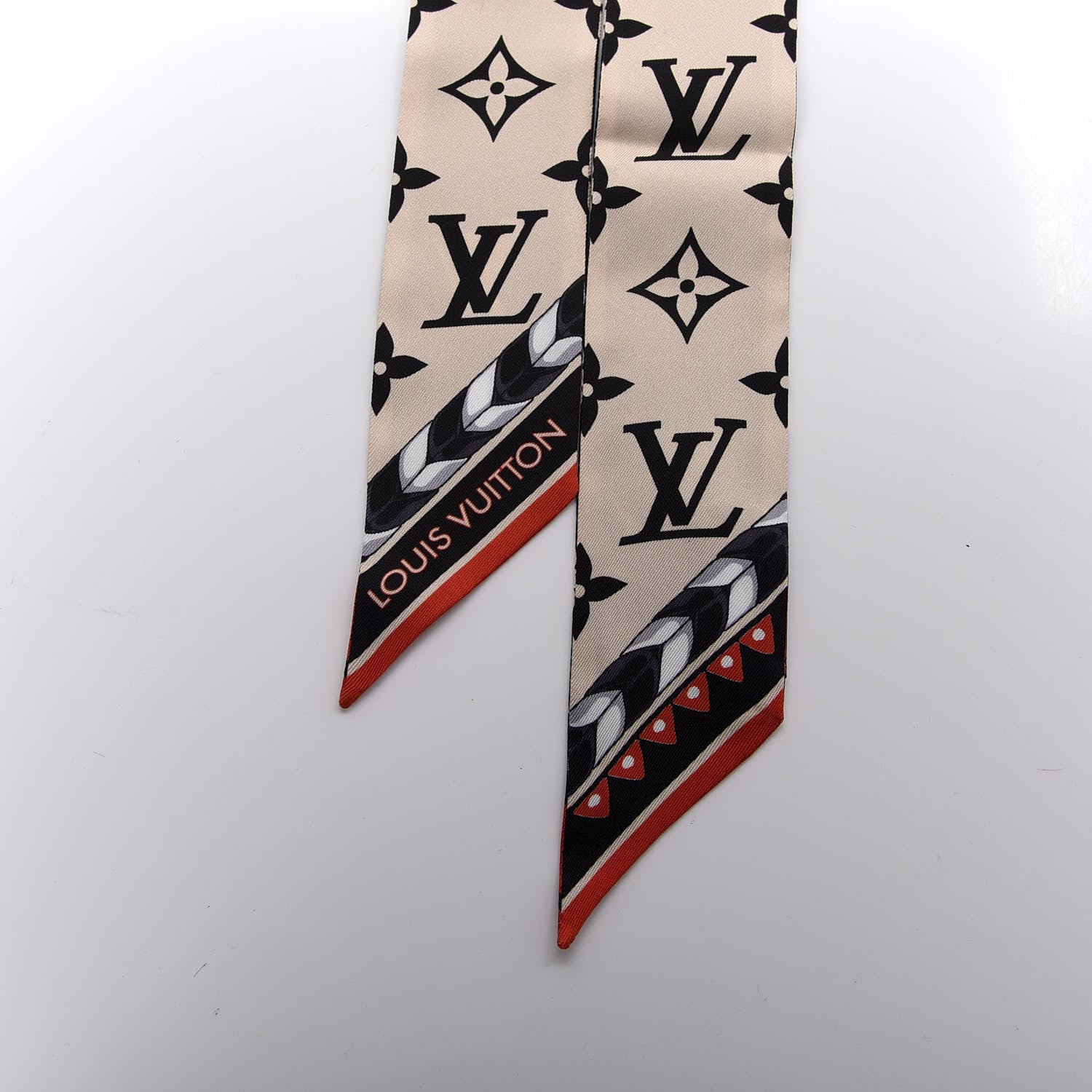 Louis Vuitton Silk Monogram LV Crafty Bi Color BB Bandeau Black Cream 2 of 4
