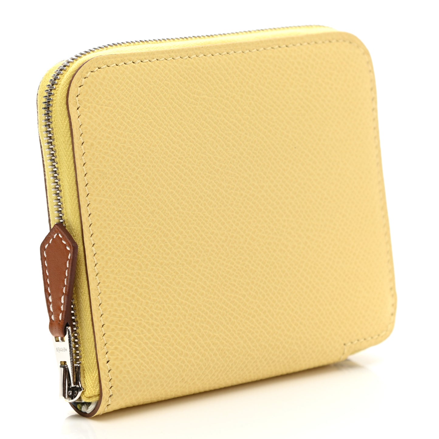 Epsom Silk'In Compact Wallet Jaune Poussin Nata