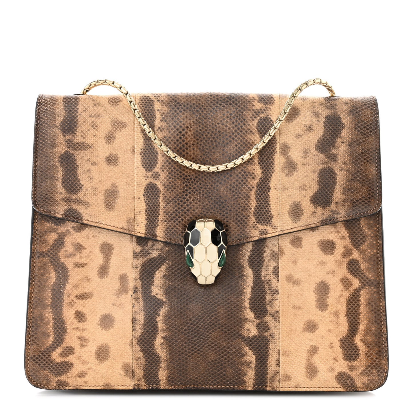 Karung Serpenti Forever Medium Shoulder Bag Beige Brown