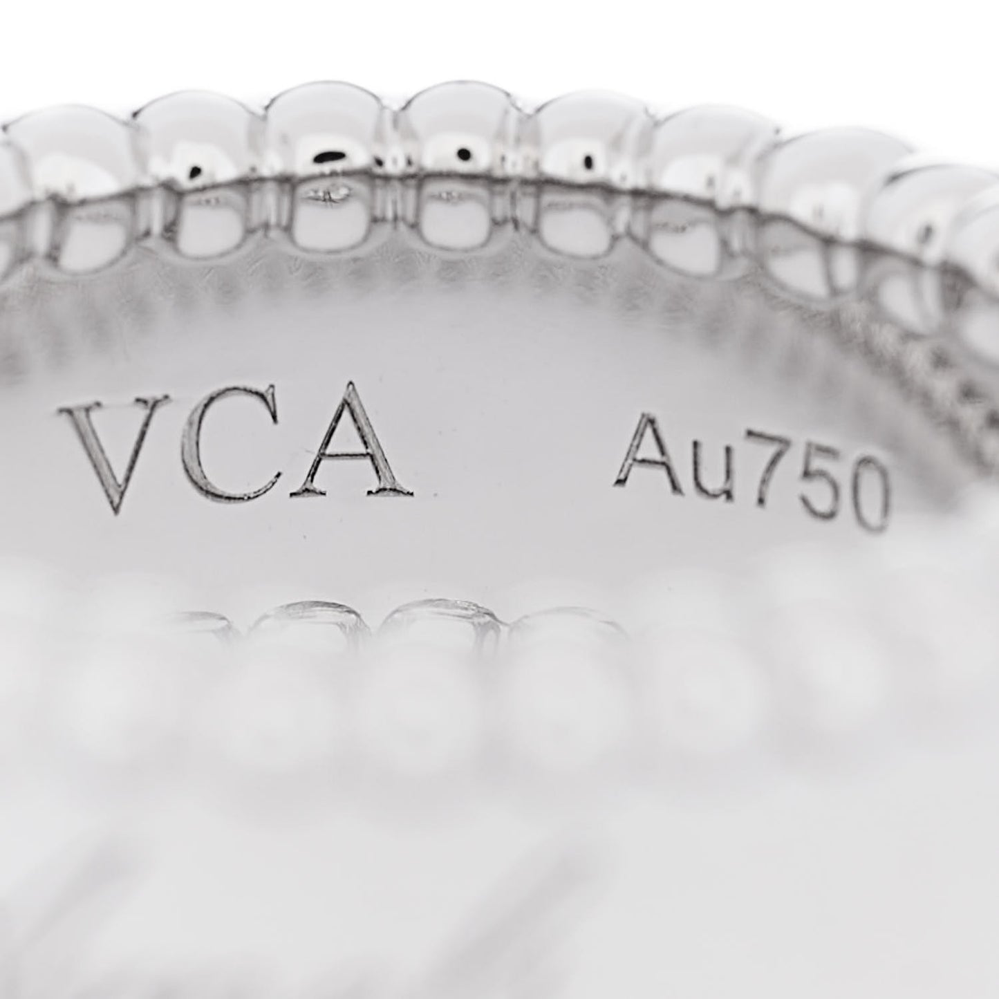 18K White Gold Perlee Signature Ring 47 4.25