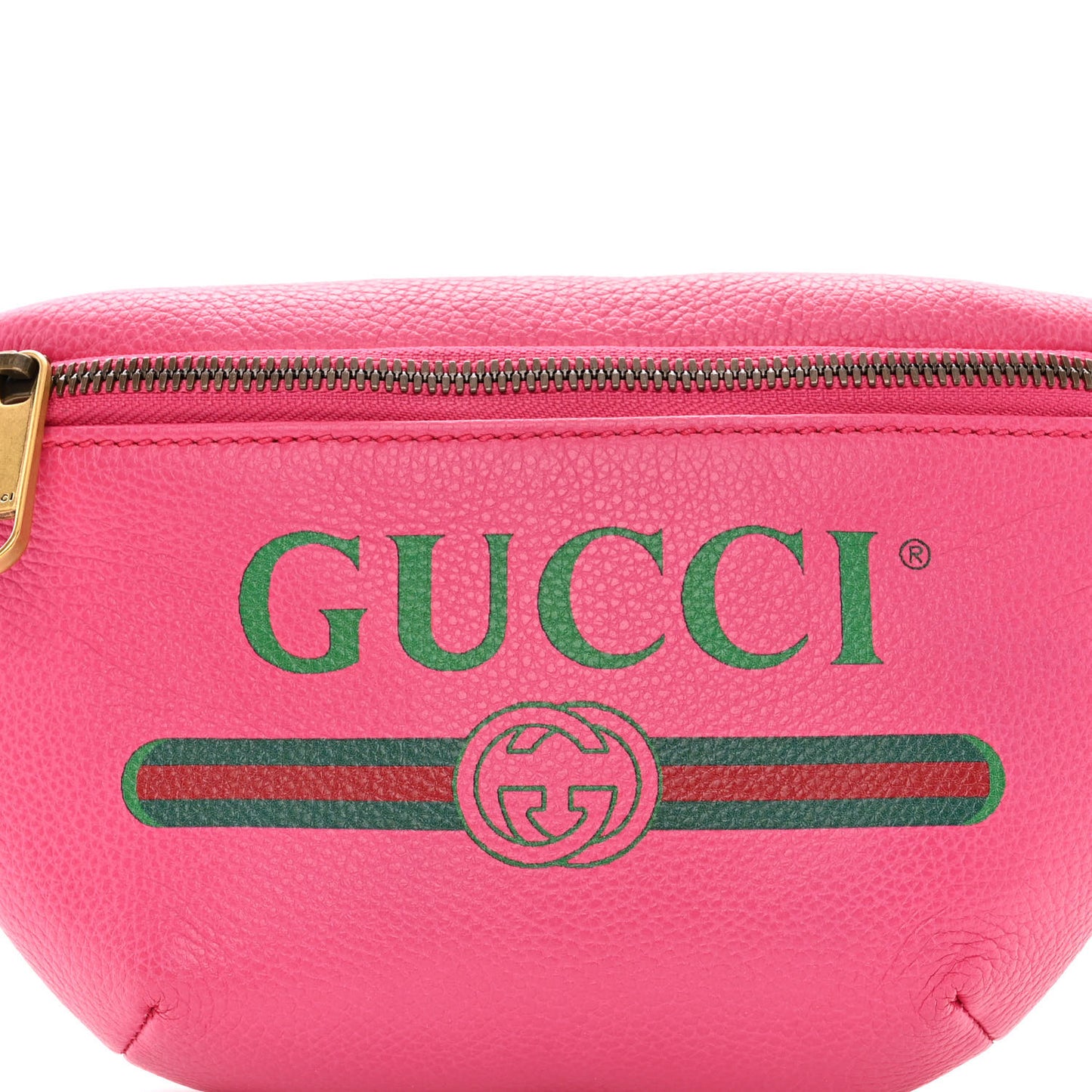 Grained Calfskin Small Logo Belt Bag Box Pink Green