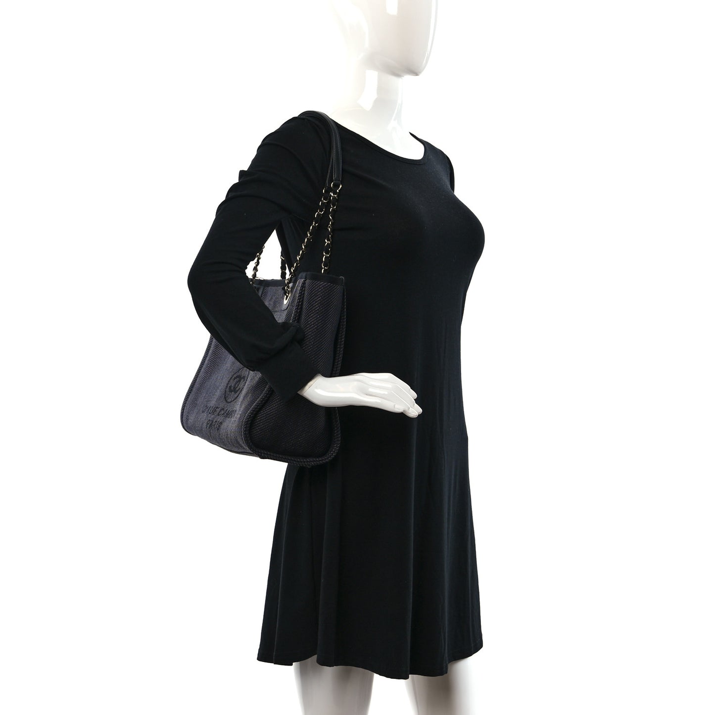 Lurex Boucle Small Deauville Tote Black