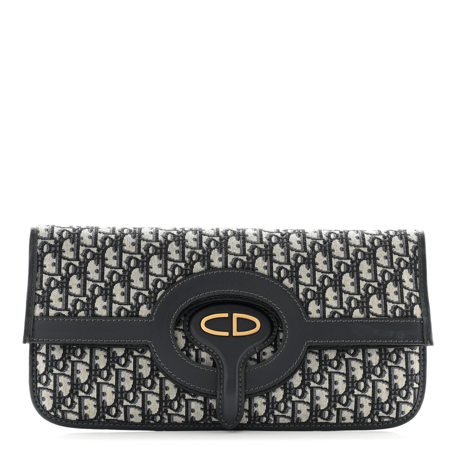Oblique Fold Over Clutch Blue