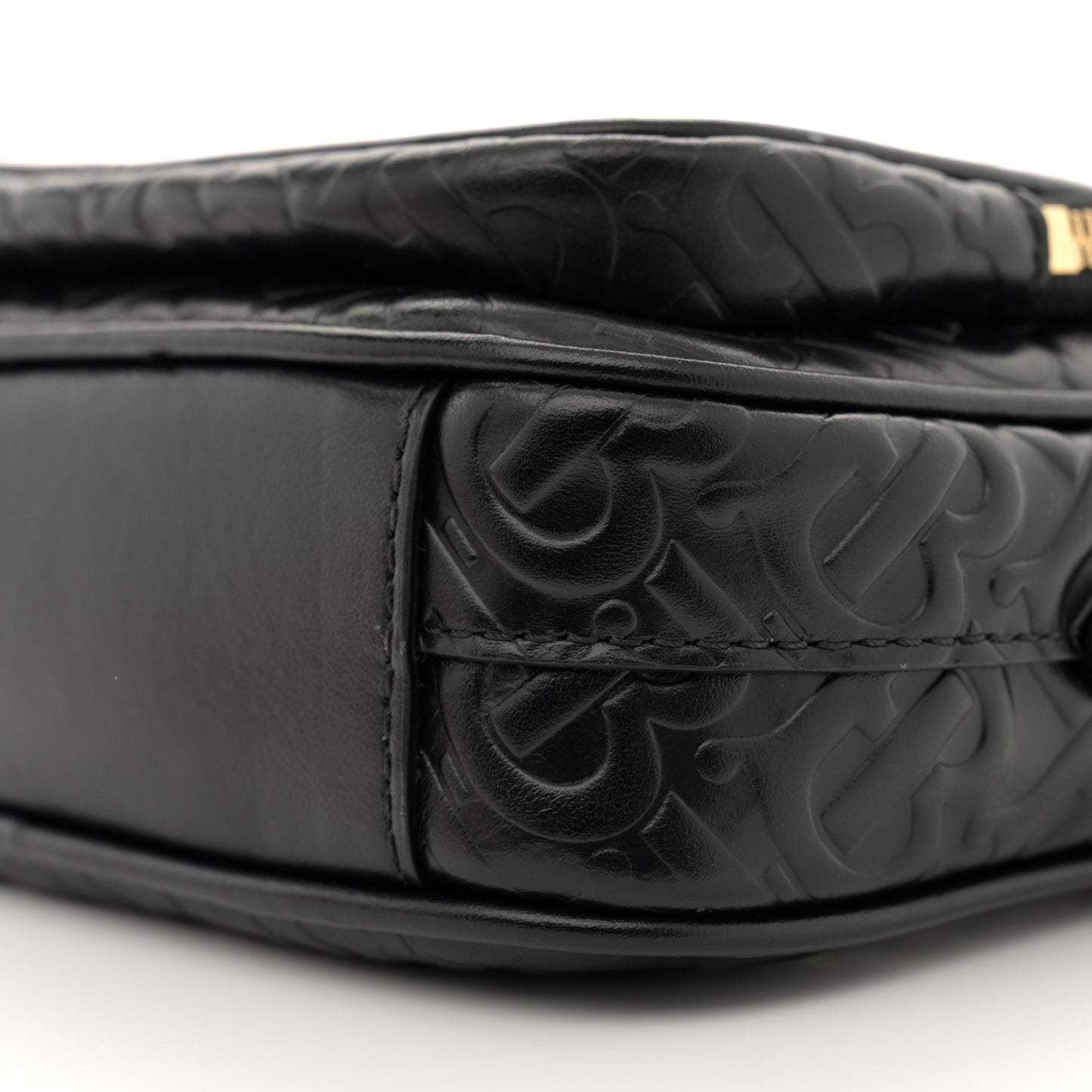 Calfskin Embossed Monogram Camera Chain Bag Black