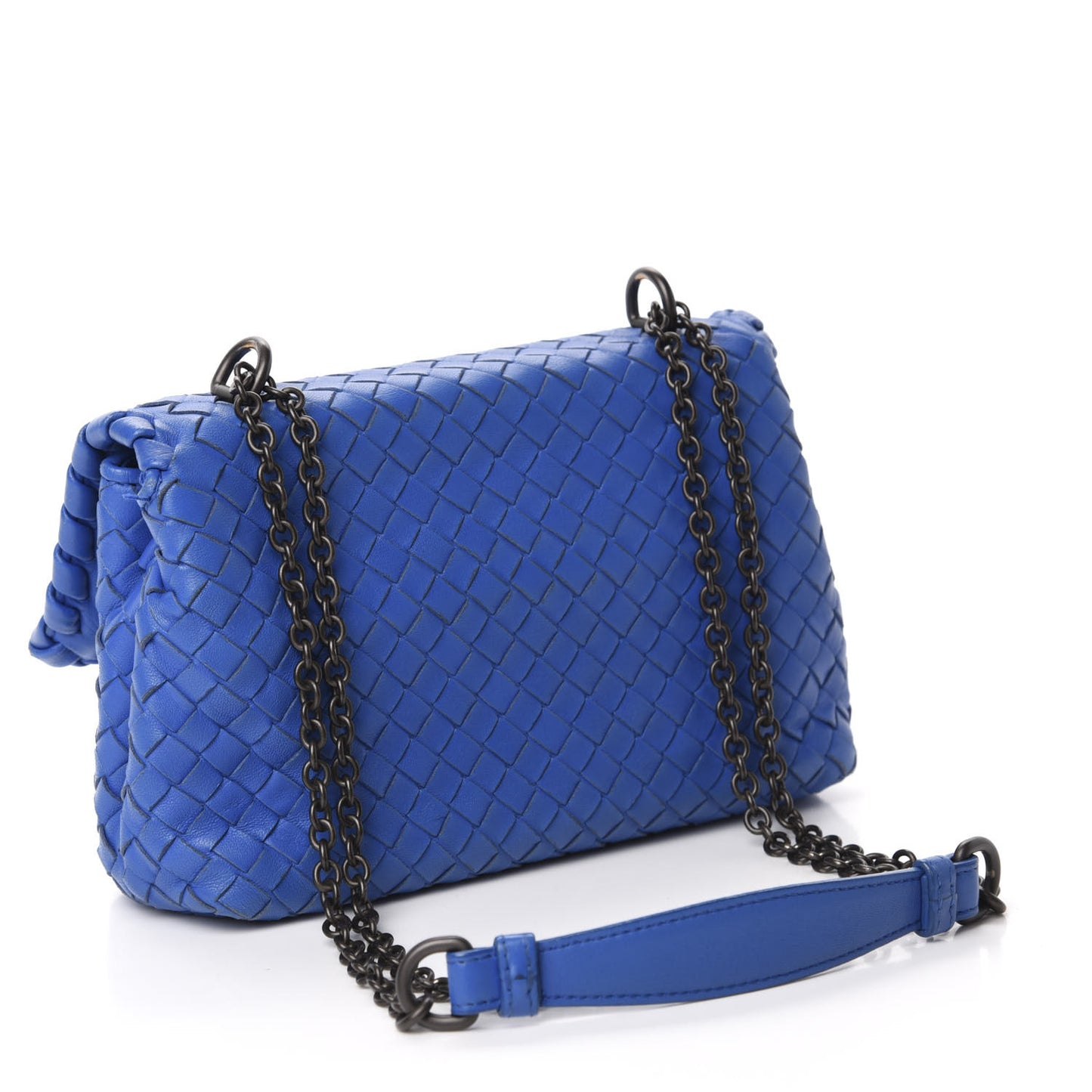 Nappa Intrecciato Baby Olimpia Shoulder Bag Signal Blue
