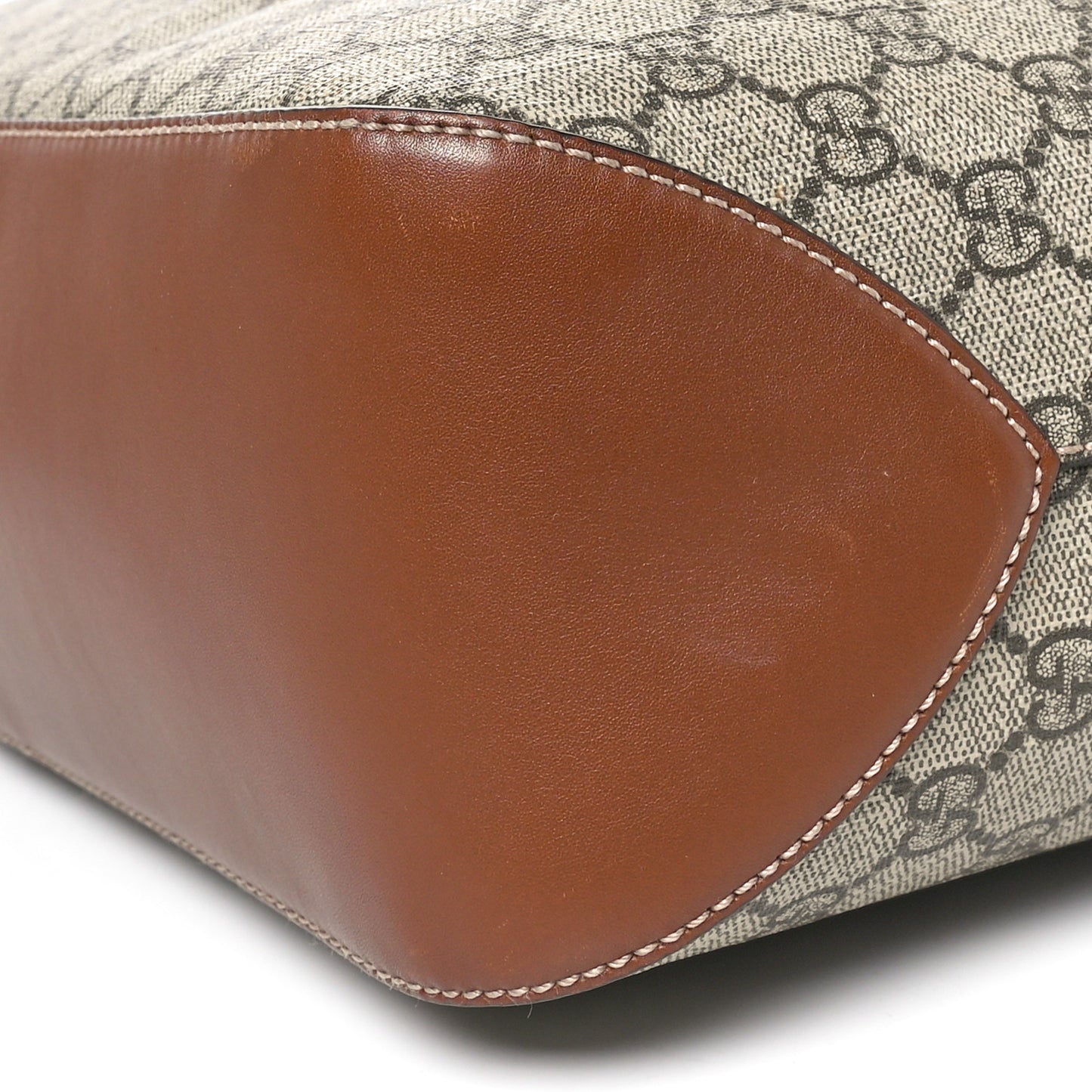 GG Supreme Monogram Large Linea A Hobo Light Brown