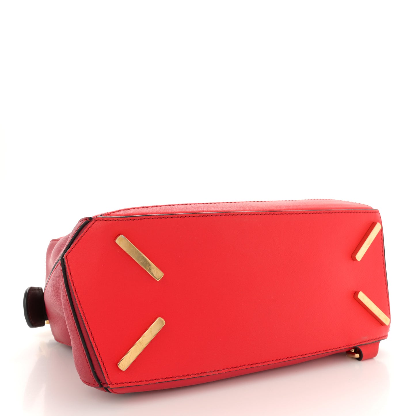 Calfskin Colorblock Small Puzzle Bag Red